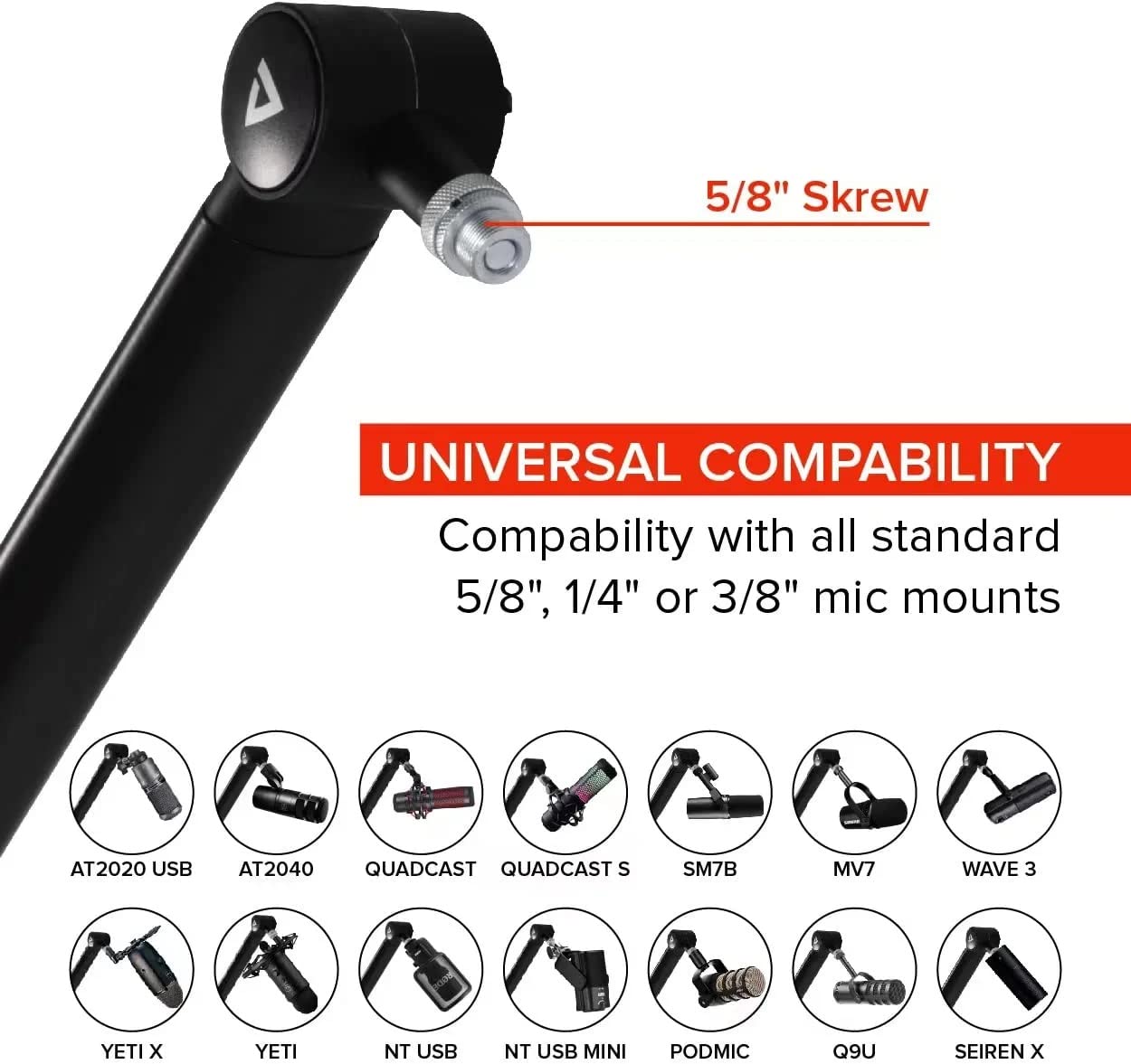 Boom Arm Microphone Stand, THRONMAX S3 Adjustable 360 Rotatable Microphone Arm, Mic Arm Desk, Built-in Cable Management For Reco