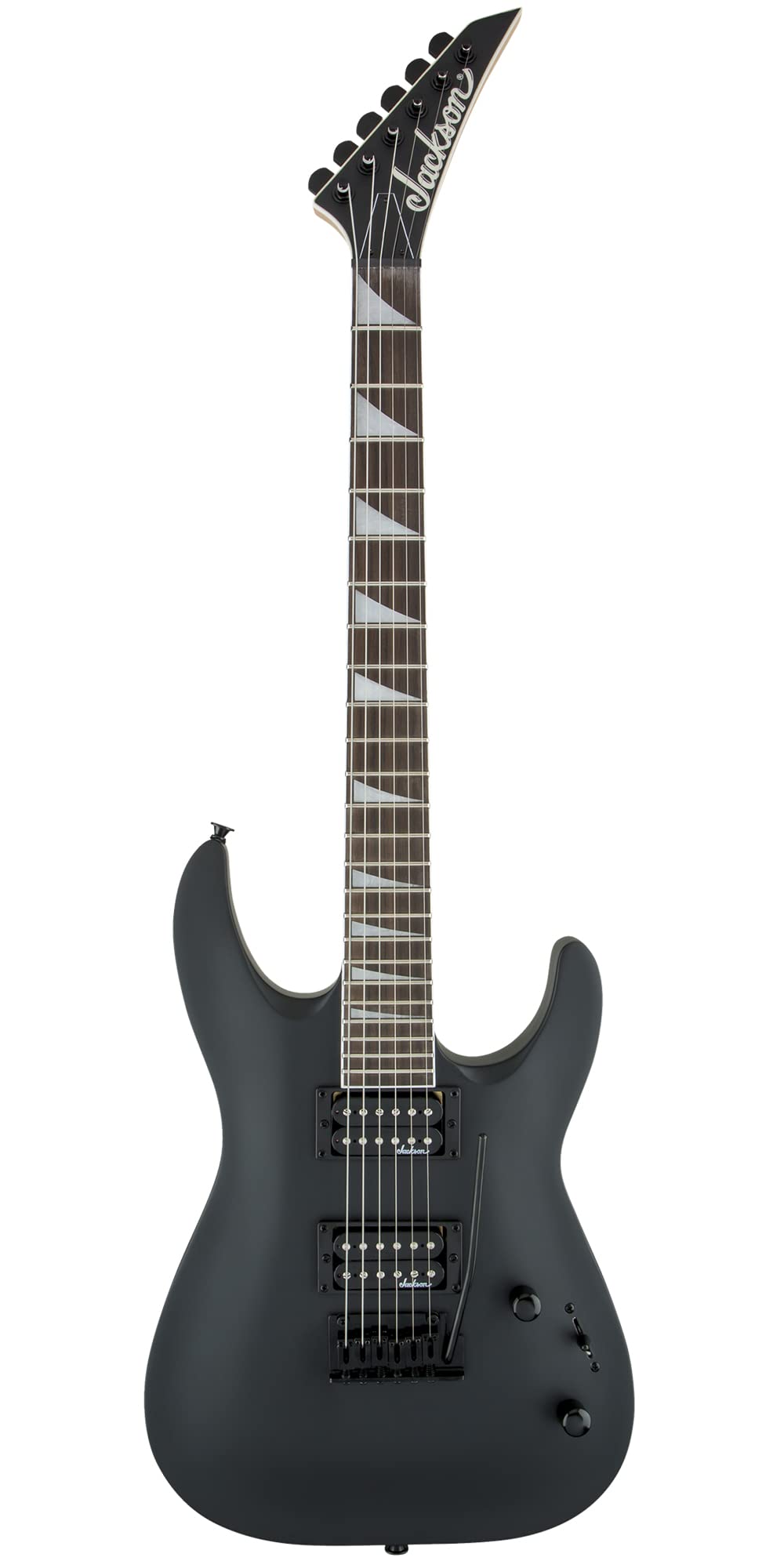Jackson Dinky Arch Top JS22 DKA Electric Guitar - Satin Black Bundle with Cable, Tuner, Strap, Picks, and Austin Bazaar Instruct