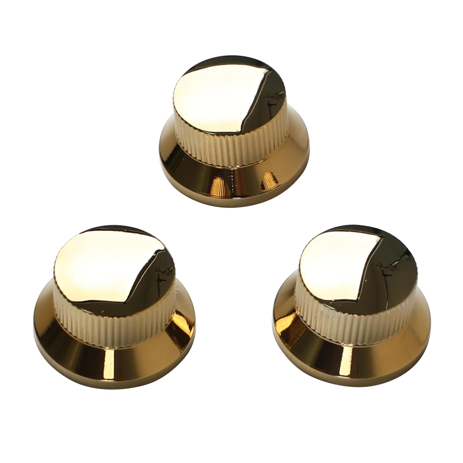 OVSAL 3Pcs Electric Guitar Control Knobs Metal Guitar Volume and Tone Knobs Replacement Parts Fit for Fender Strat Telecaster Ja