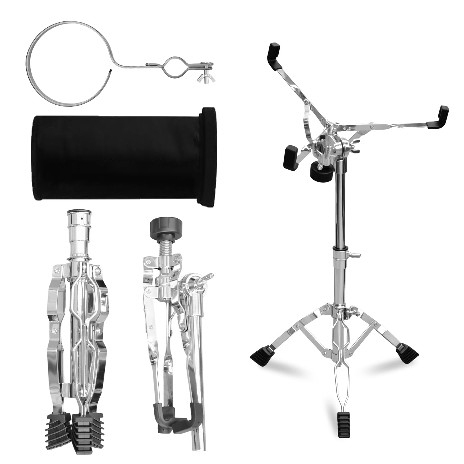 Snare Drum Stand With Drum Sticks Holder, DrumPad Stand Adjustable Height 14.5 to 23 Inches, Accessory ArmKit Tripod Snare Drum 