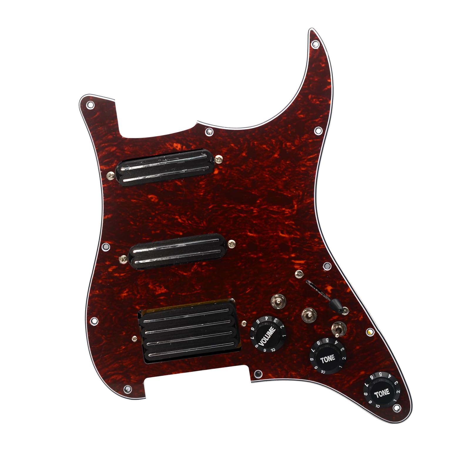 MAXCHEER SSH-Coil Splitting Electric Guitar Pickguard Two Mini Humbucker + ONE 4 Coil Pickup High Output-(9K/9K/18K) Loaded Prew