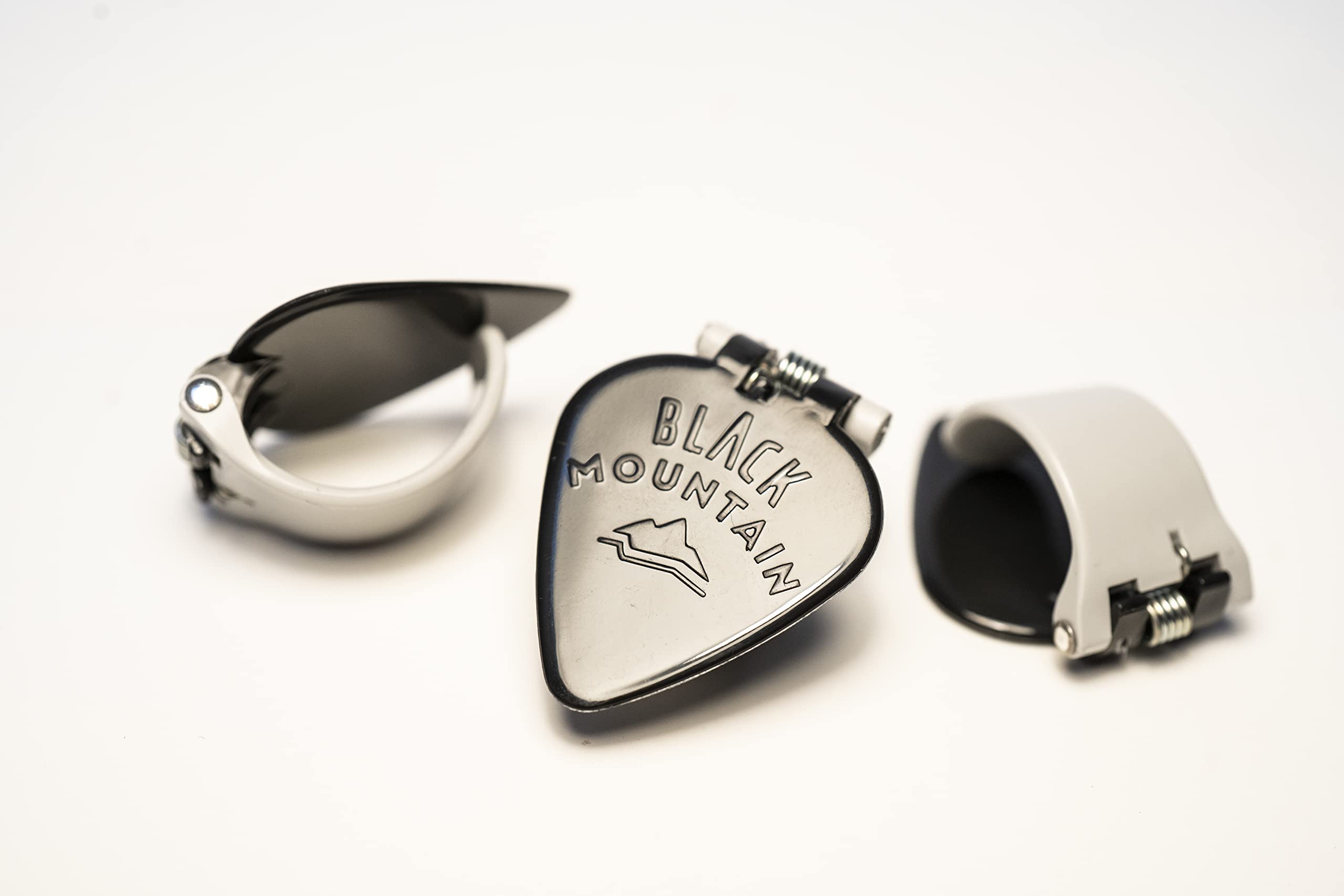 Black Mountain Medium Gauge Thumb Picks For Acoustic Guitar, Electric Guitar, Ukulele, Banjo, And More - Spring Loaded Universal