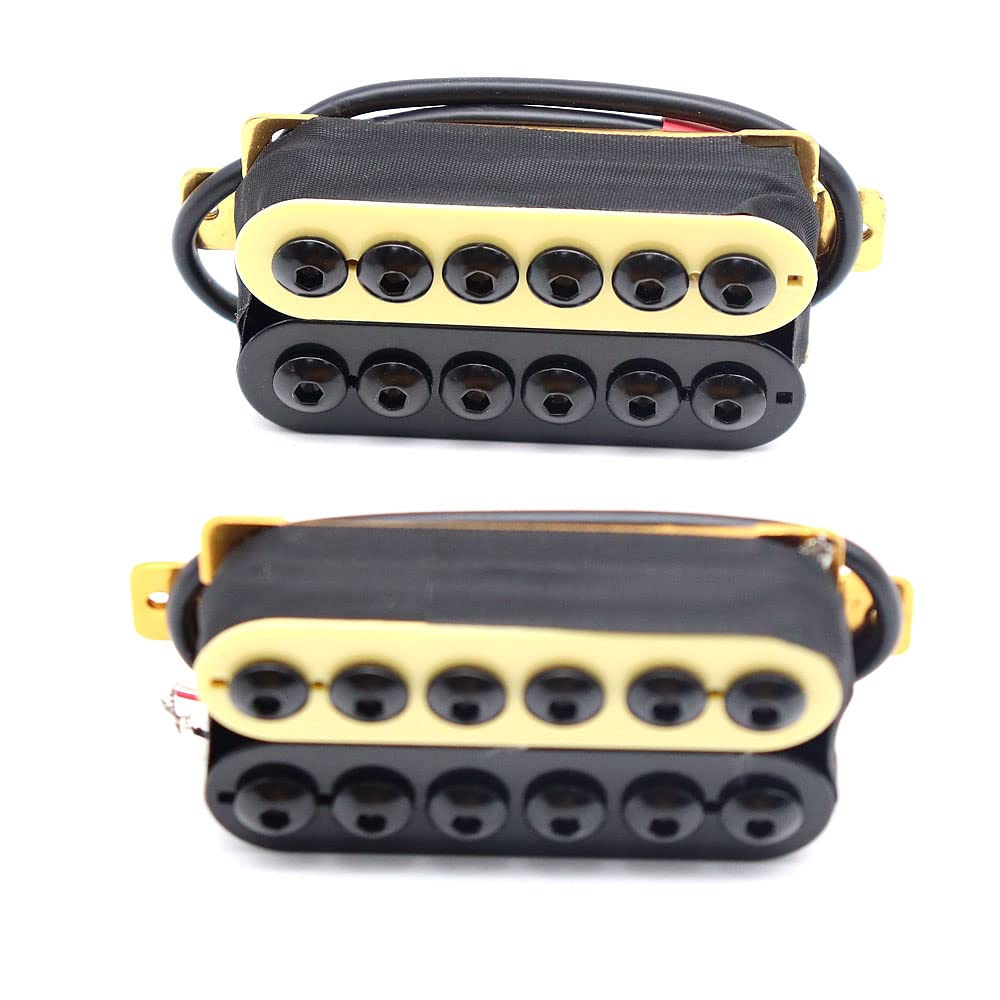High Output Invader style Guitar Humbucker Pickups Ceramic Magnet Neck and Bridge Pickups For Electric Guitar Parts (zebra(Ivory