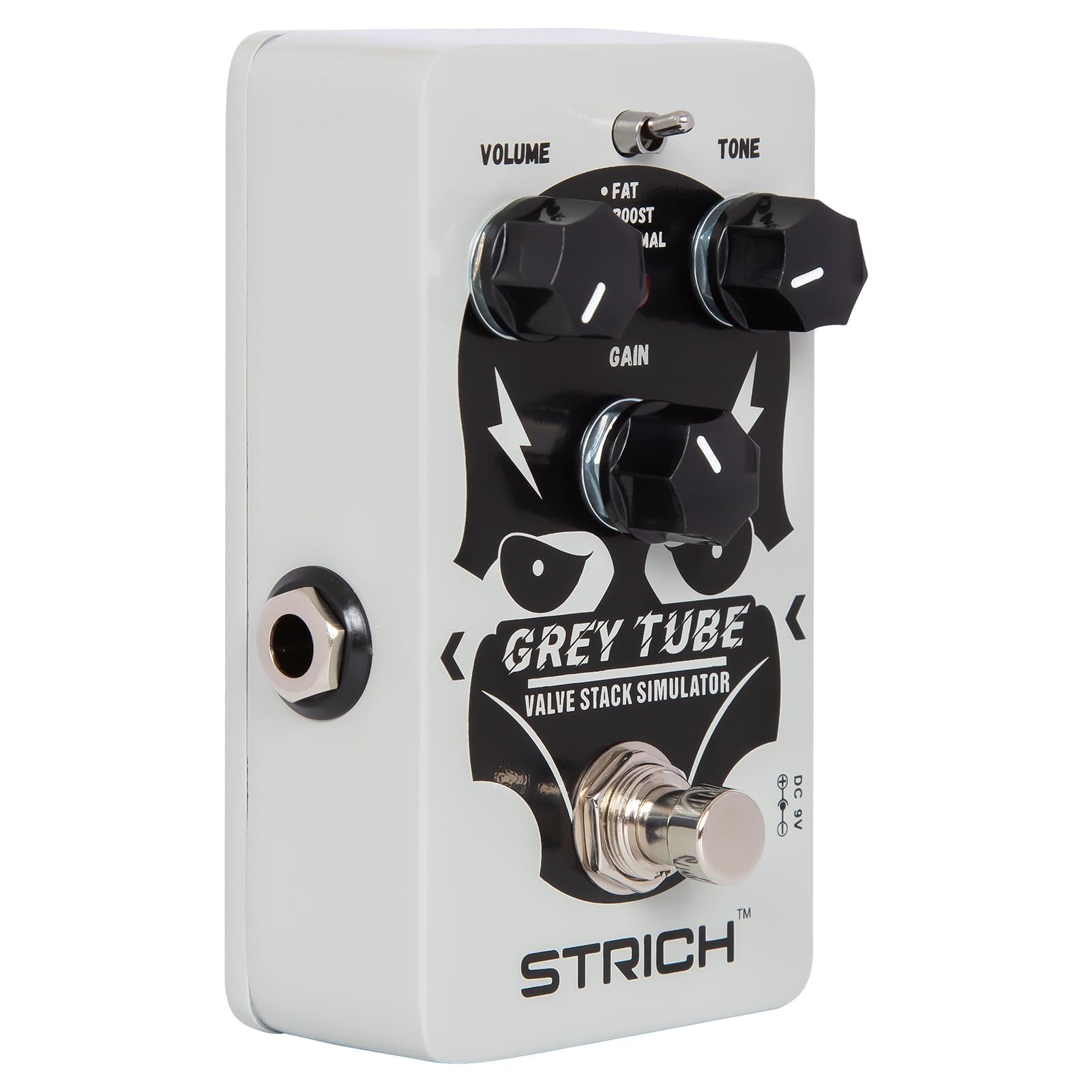 Strich Grey Tube Distortion Guitar Pedal, Distortion 3 Modes Fat, Boost, Normal Classic Crunch 80S Metal/Nu Metal, True Bypass F