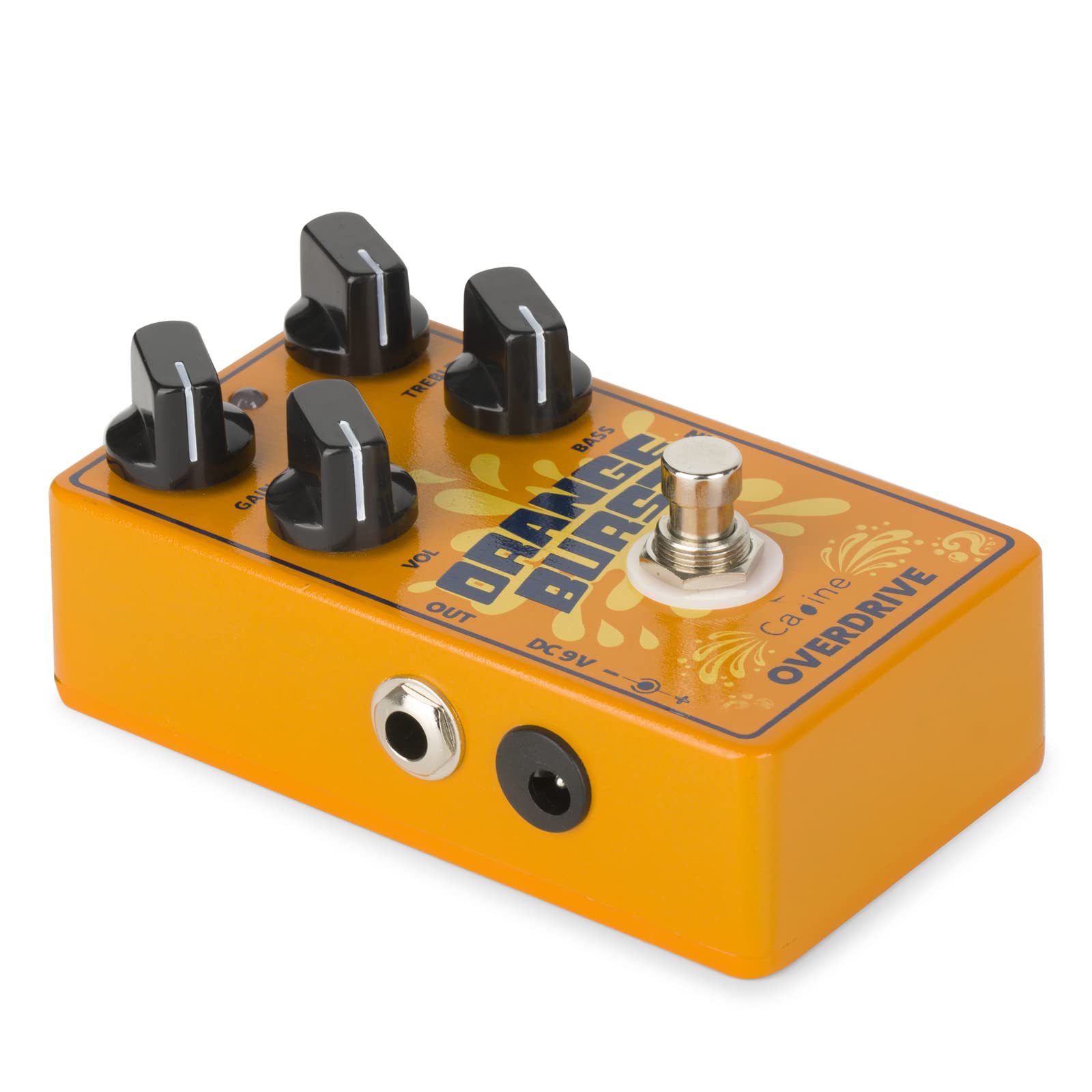 Caline CP-516 Orange Burst Overdrive Guitar Effect Pedal True Bypass Design White Knobs