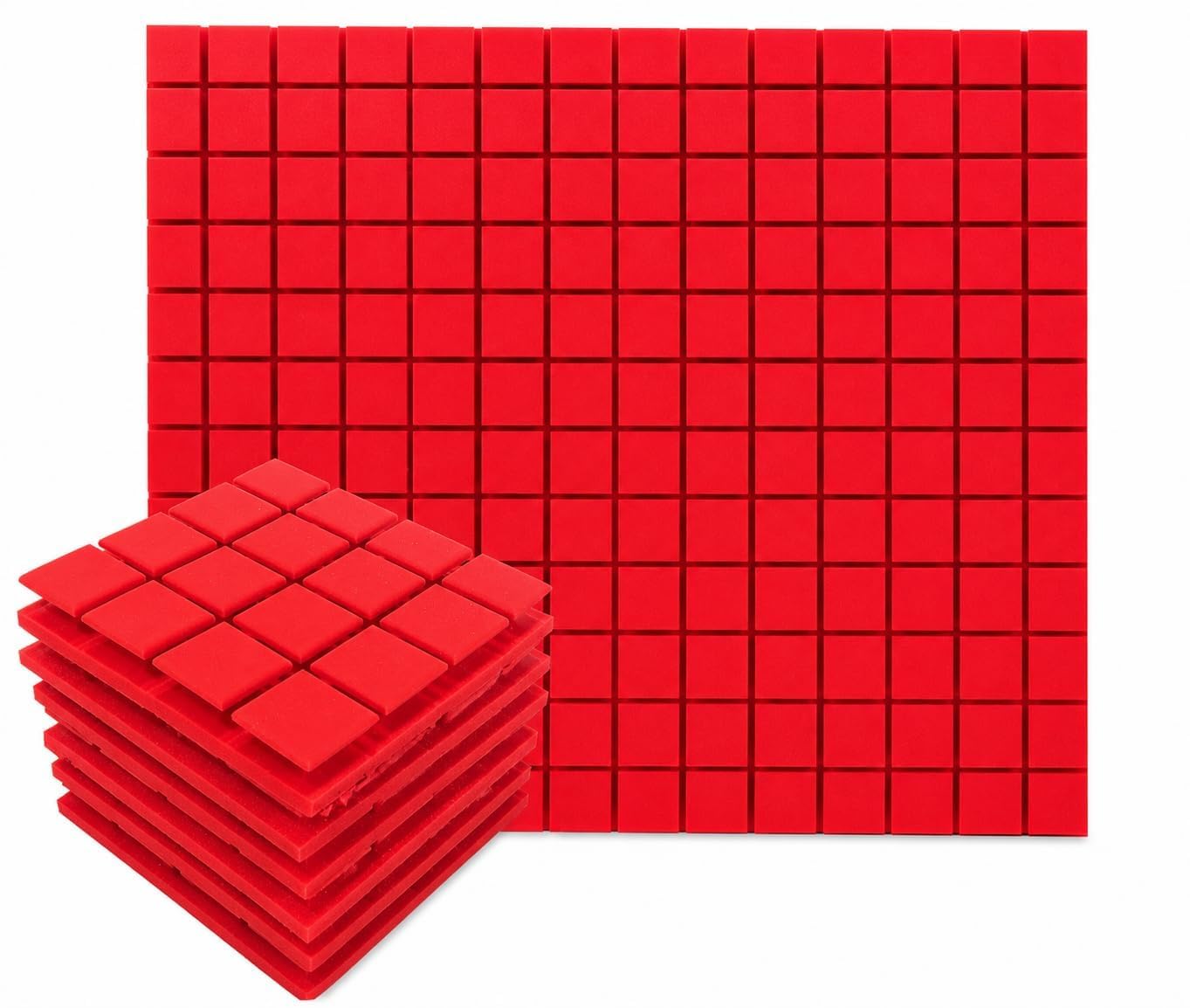 Techblaze 1 Pcs Sound Absorber For Room Red Turbo Sound Proof Panels Noise Reducer/Blocker Tiles Acoustic Foam Treatment For Hom
