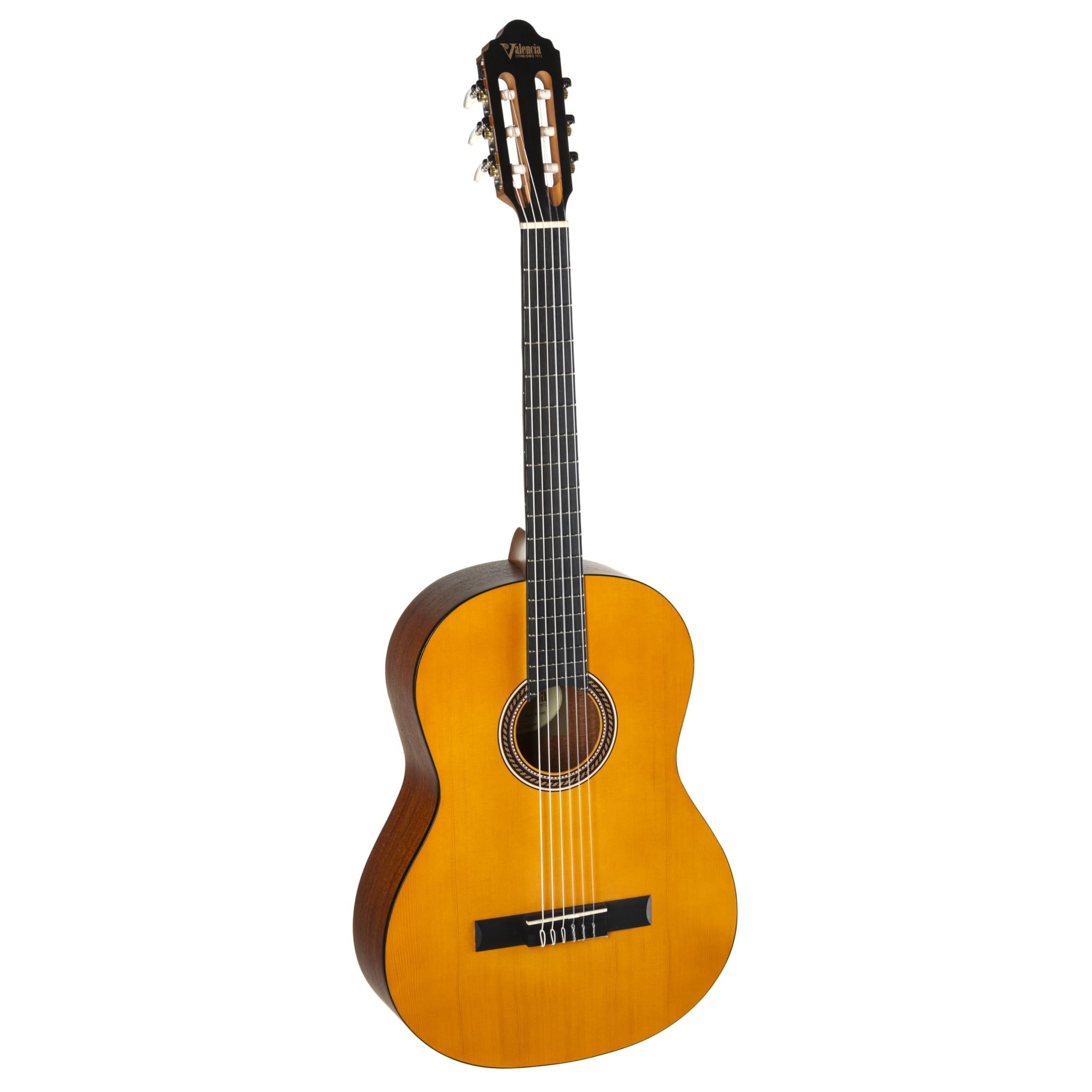 Valencia VC204H 200 Series Classical Guitar, Antique Natural Finish Hybrid Slim Neck