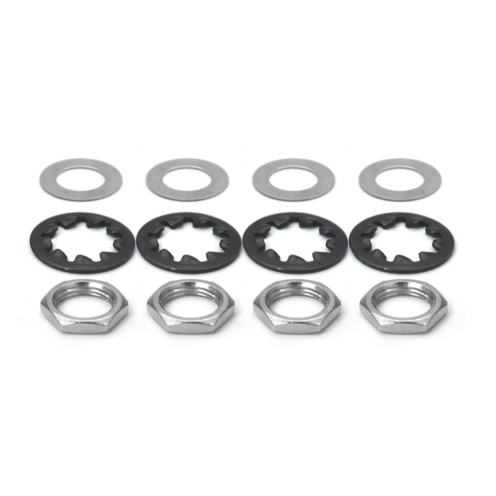 MAXCHEER Set of 4 Guitar Nuts, washers & Lock washers for 1/4 2-Conductor Guitar/Bass Output Jack