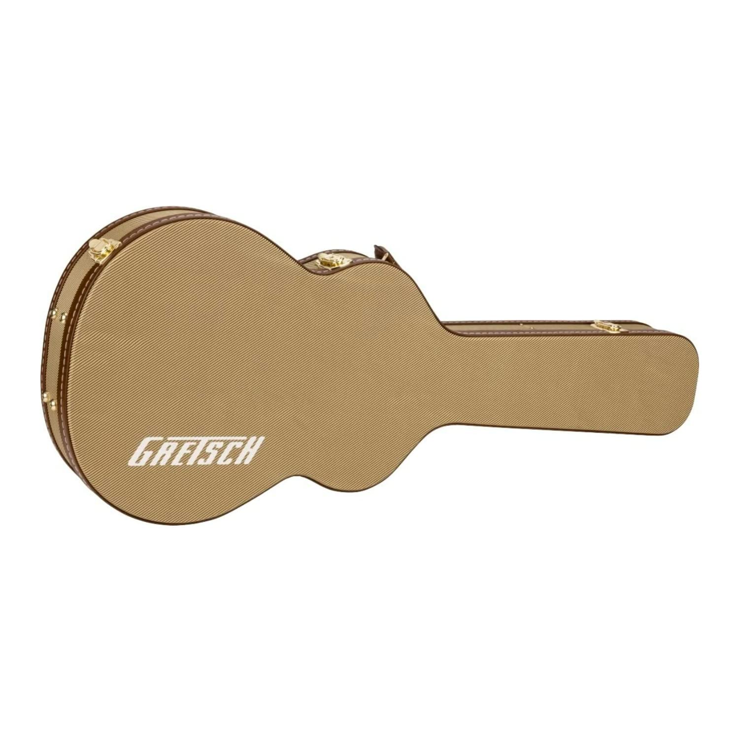 Gretsch G2622T Tweed Hardshell Case For Streamliner Electric Guitars With Brown Plush Interior And Center Storage Compartment