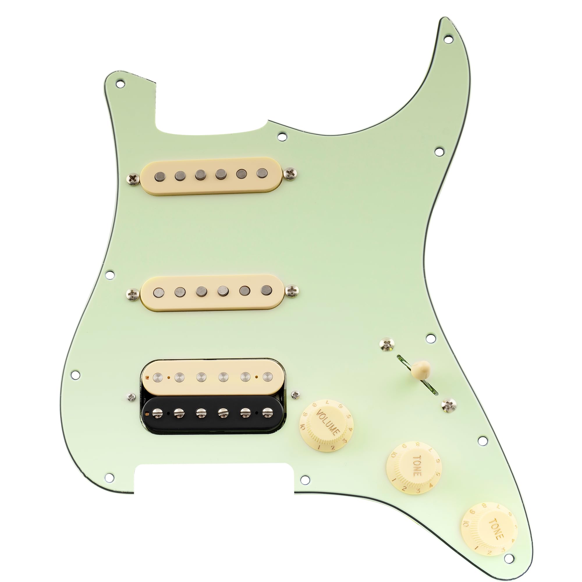 Musiclily Pro Auto-Split Hss Loaded Pickguard St Prewired Pickguard With Artec Alnico 5 Single Coil Humbucker Pickups For Americ