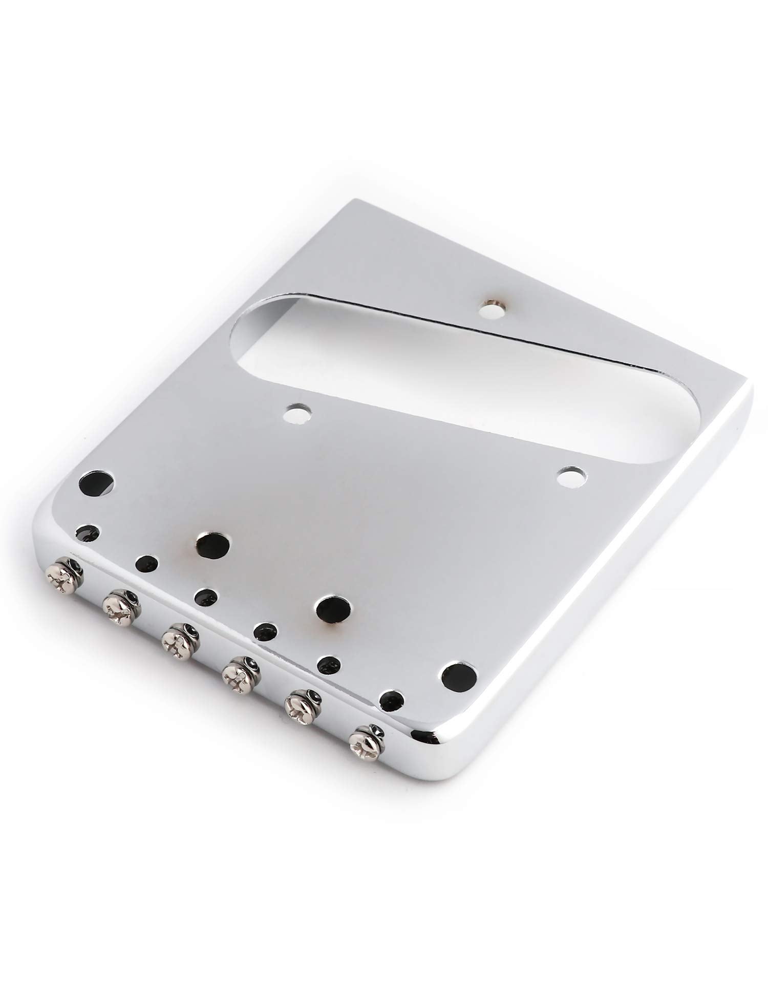 Metallor Vintage Guitar Bridge 6 Saddles String Through Body Bridge Compatible with Tele Telecaster Style Electric Guitar Parts