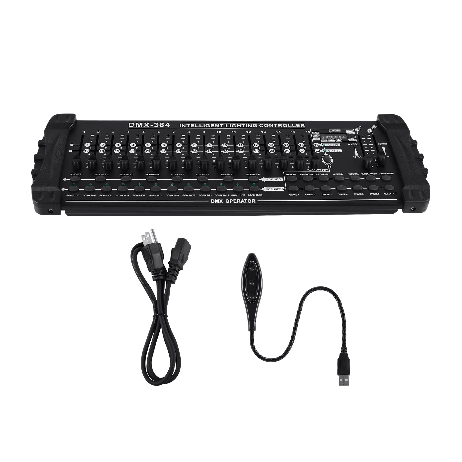 Ridgeyard DMX 512 Controller 384 Channel Operator Console Moving Head Light DMX Controller with LED Gooseneck Lamp, Suitable wit