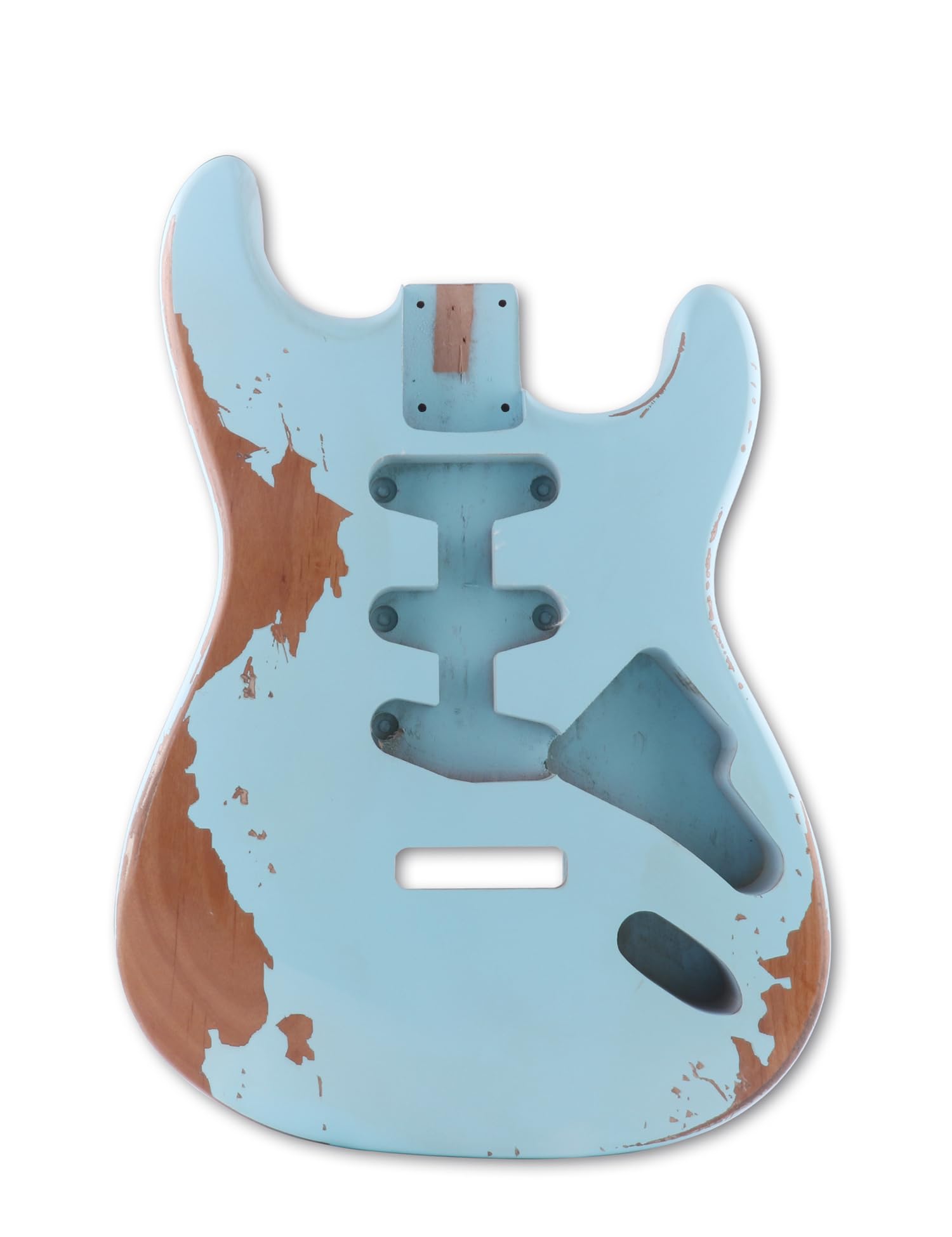 Sunsmile Relic Electric Guitar Body Nitro Top Alder Wood St Style Diy Guitar Body S-S-S Sonic Blue.