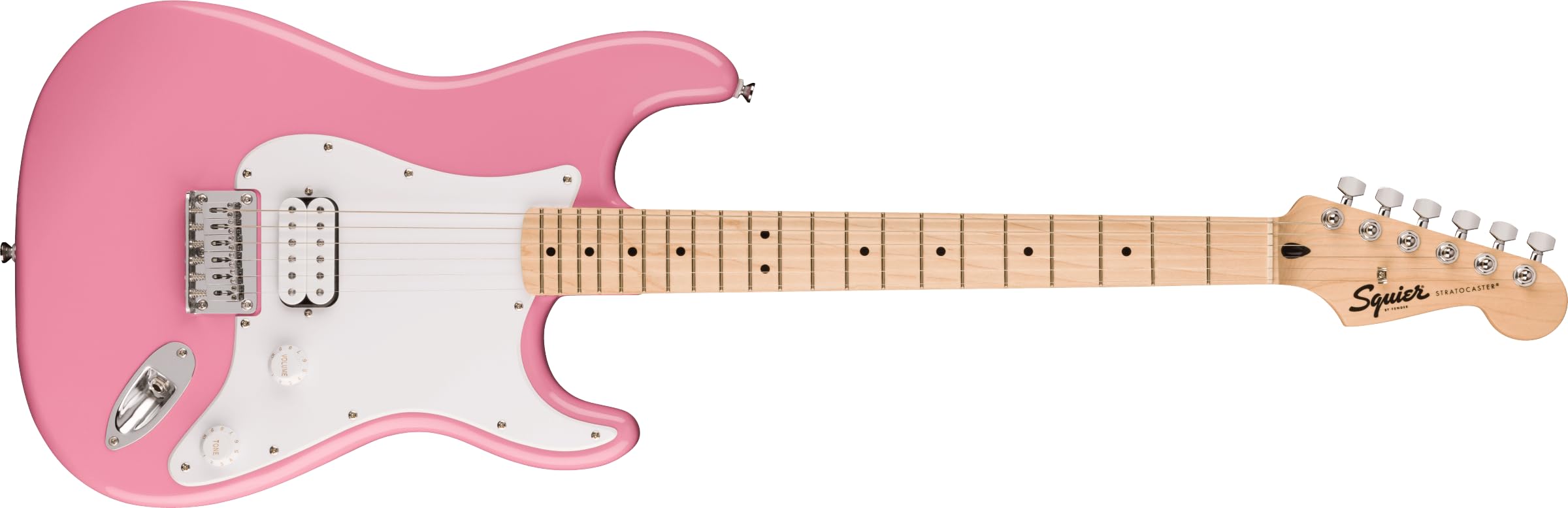 Squier Sonic Stratocaster Ht H Electric Guitar, With 2-Year Warranty, Flash Pink, Maple Fingerboard, White Pickguard