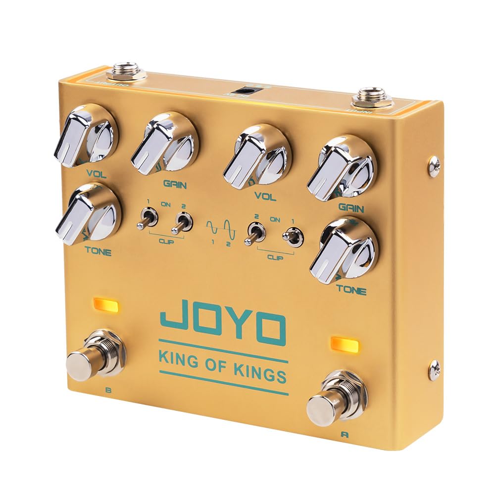 JOYO Dual Crunch Pure Analog Circuit Overdrive Effect Pedal with Independent Clipping for Electric Guitar - True Bypass (King of