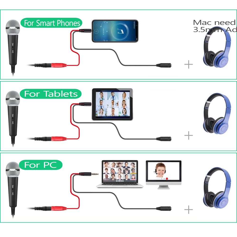 Japard Gaming USB Microphone for PC High Sensitivity, Mini Condenser 3.5 mm Plug, Broadcast Music Recording Set for Computer Mee