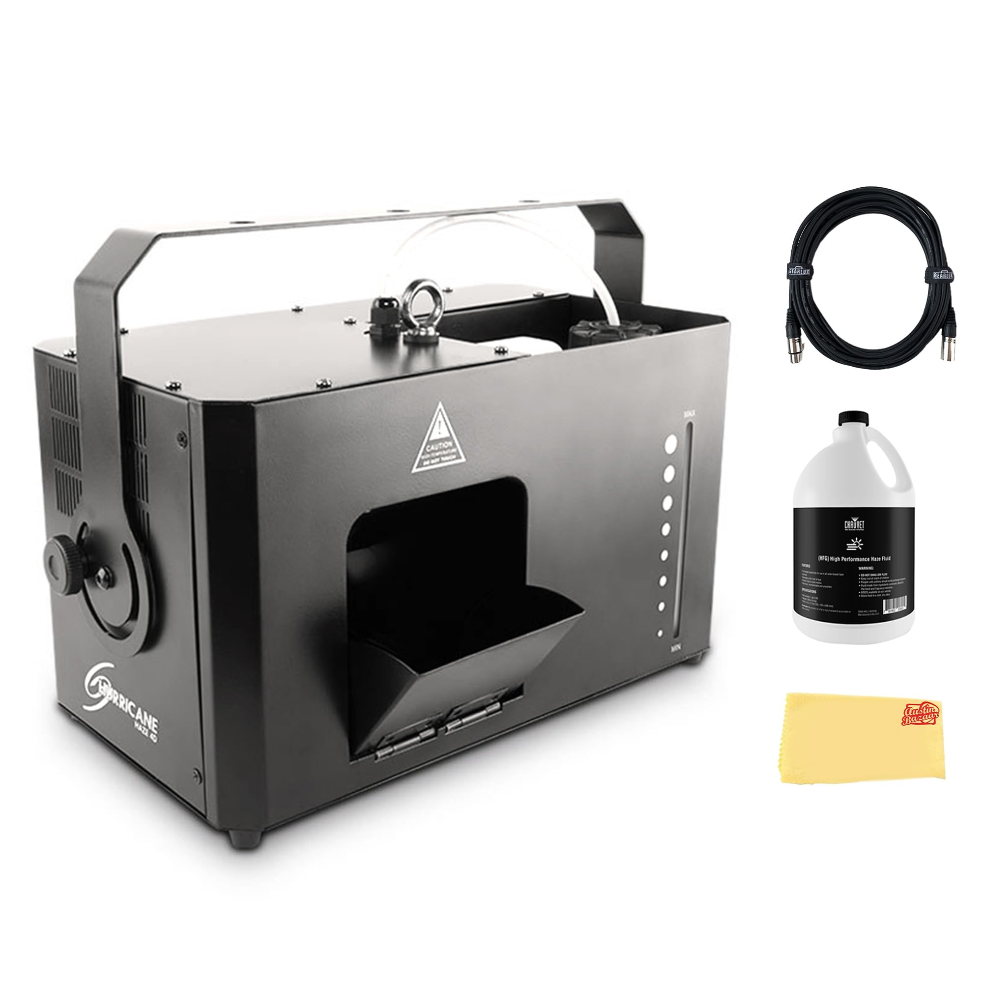 CHAUVET DJ Hurricane Haze 4D 4,300-CFM Haze Machine Bundle with DMX Cable, High-Performance Haze Fluid, and Austin Bazaar Polish