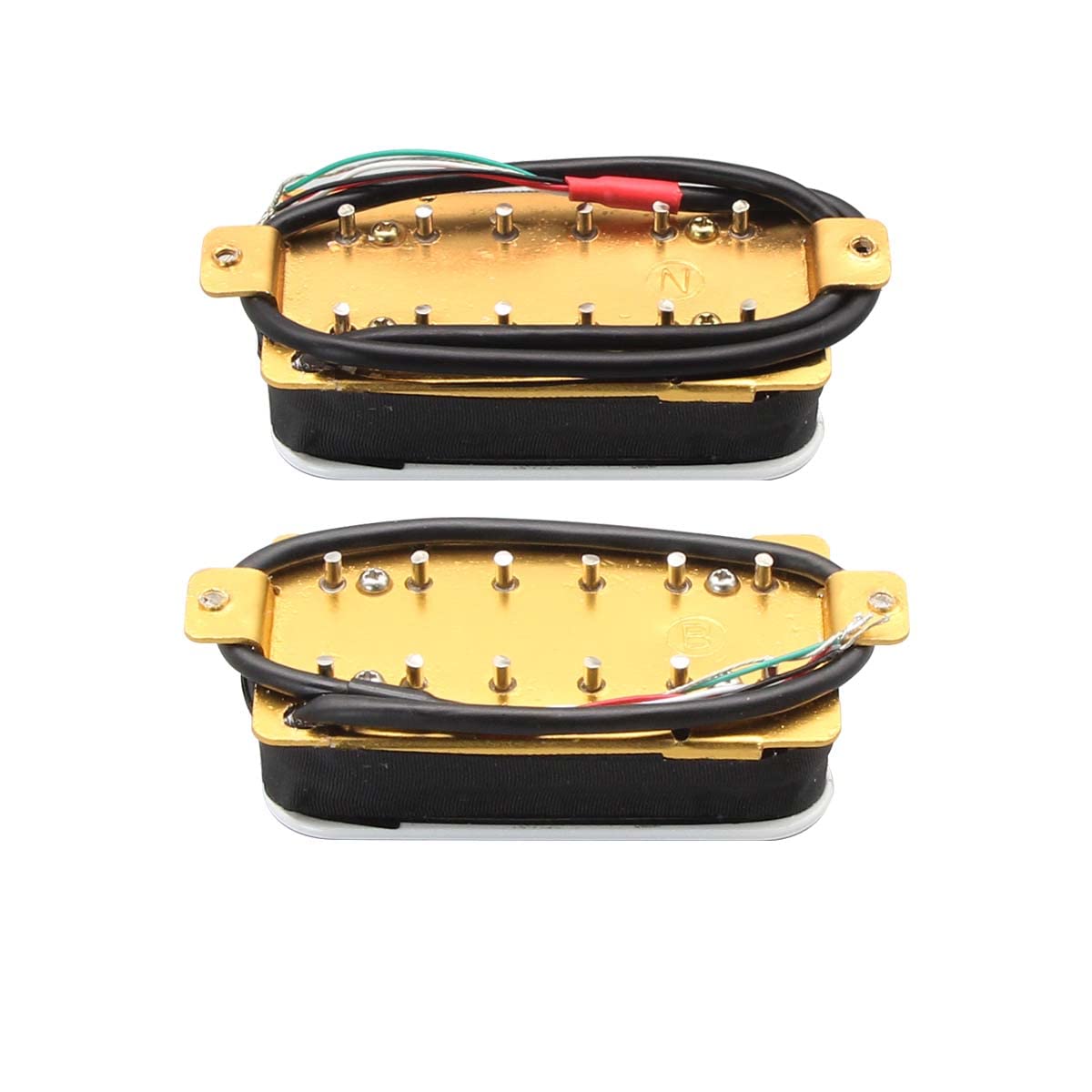 FLEOR Neck+Bridge Pickup Set Ceramic Double Coil Humbucker Pickups for Electric Guitar Pickup Replacement-White