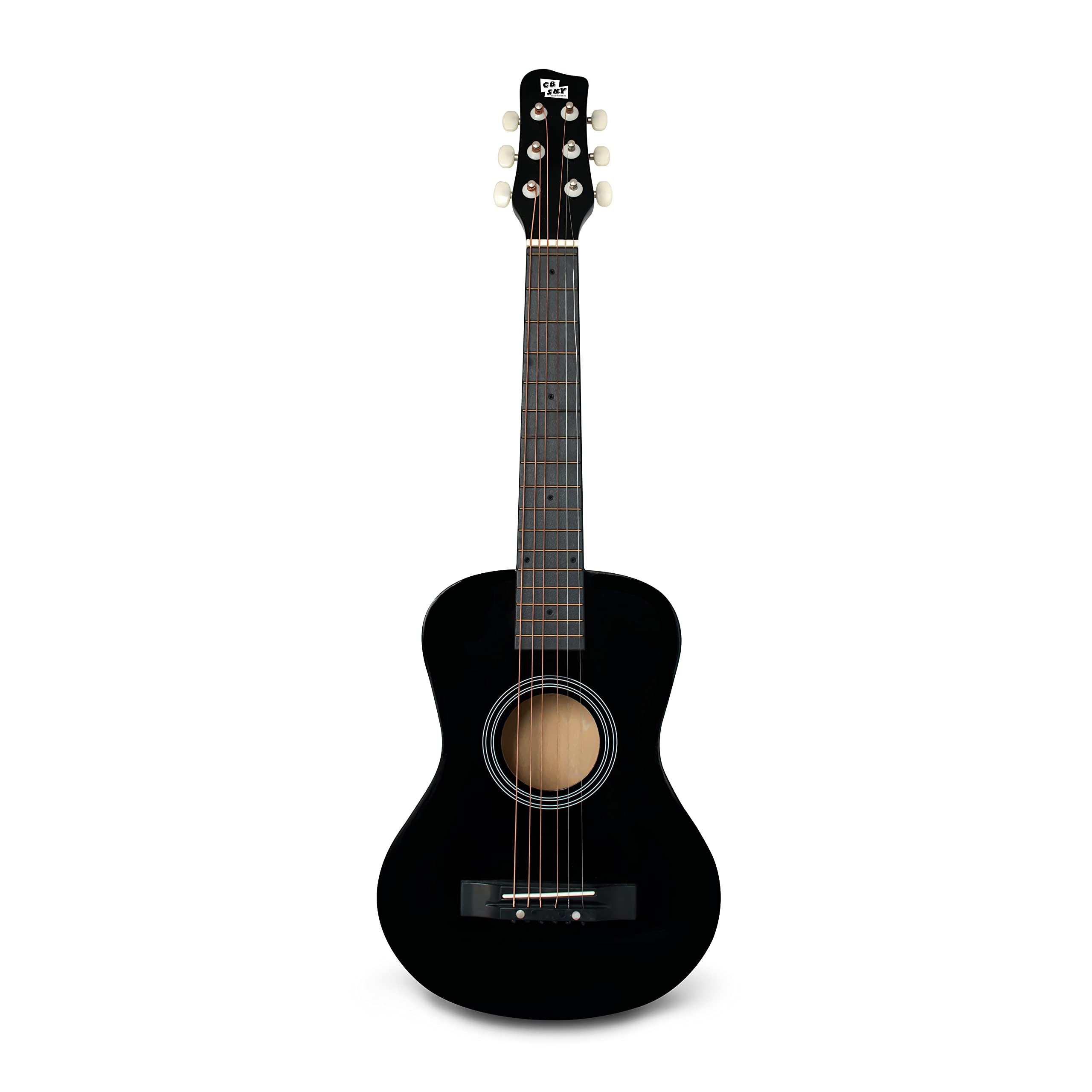 Cb Sky 30'' Wooden Black Acoustic Guitar For Kids/Boys/Girls/Beginners/Guitar For Age 3-5 5-9 (Black)