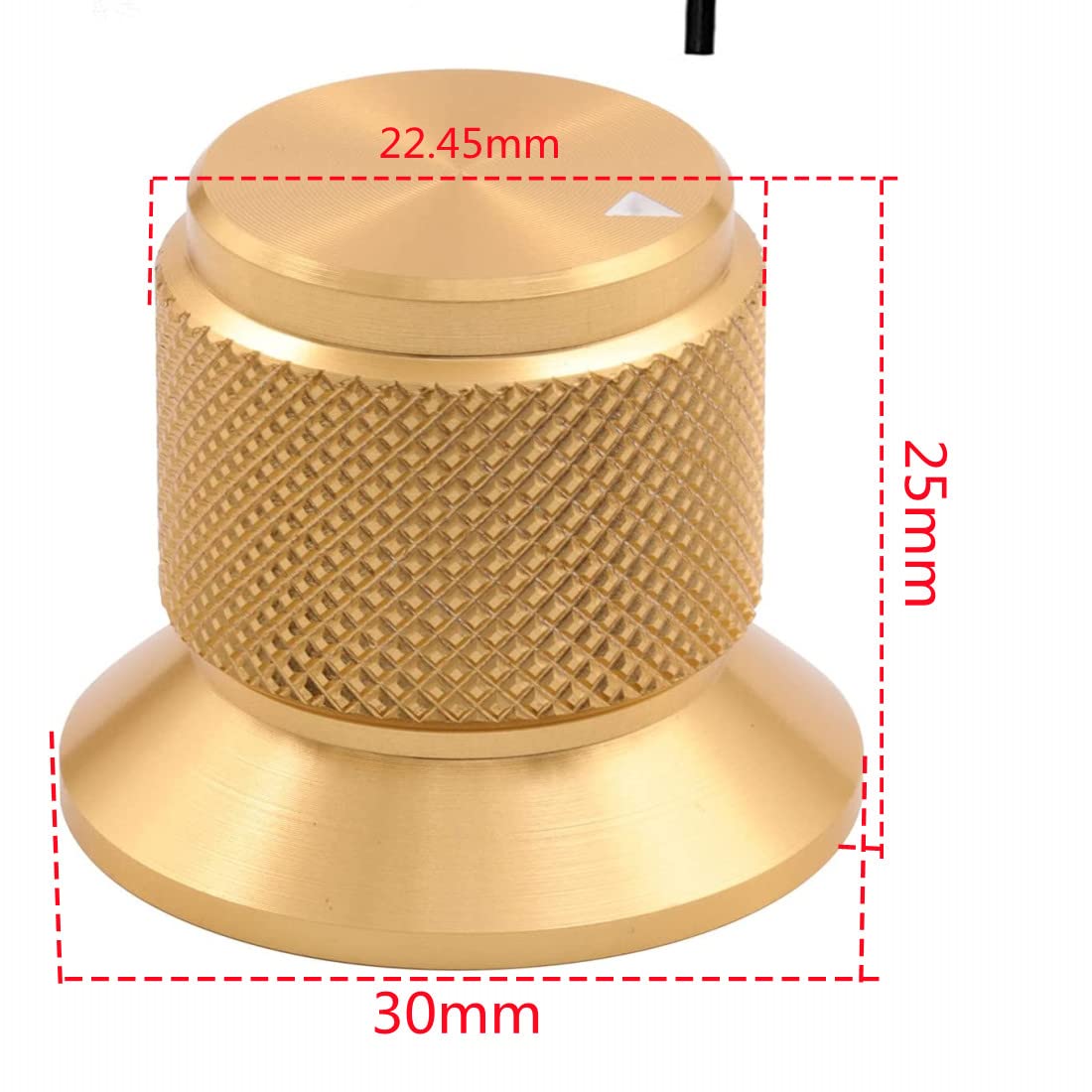 Szliyands 30 x 25 mm Aluminum Alloy Potentiometer Control Knob Volume Audio Electric Guitar Bass Screw Type, for 6mm Diameter Sh