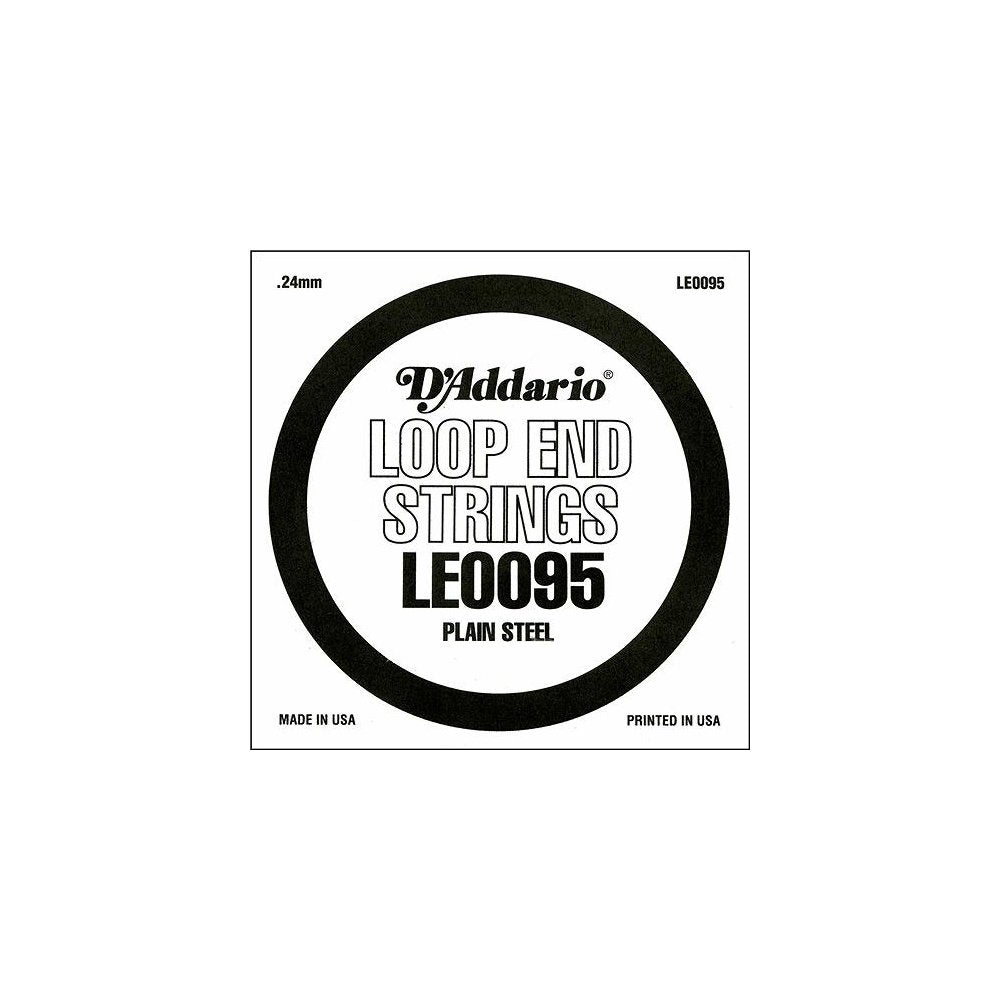 D'Addario Le0095 Plain Steel Loop End Single String, .0095