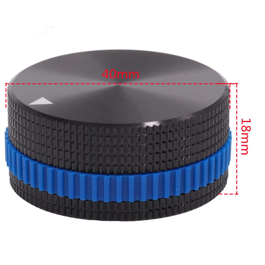 Szliyands 40 x 18mm Aluminum Alloy Potentiometer Control Knob Volume Audio Electric Guitar Bass Screw Type, for 6mm Diameter Sha