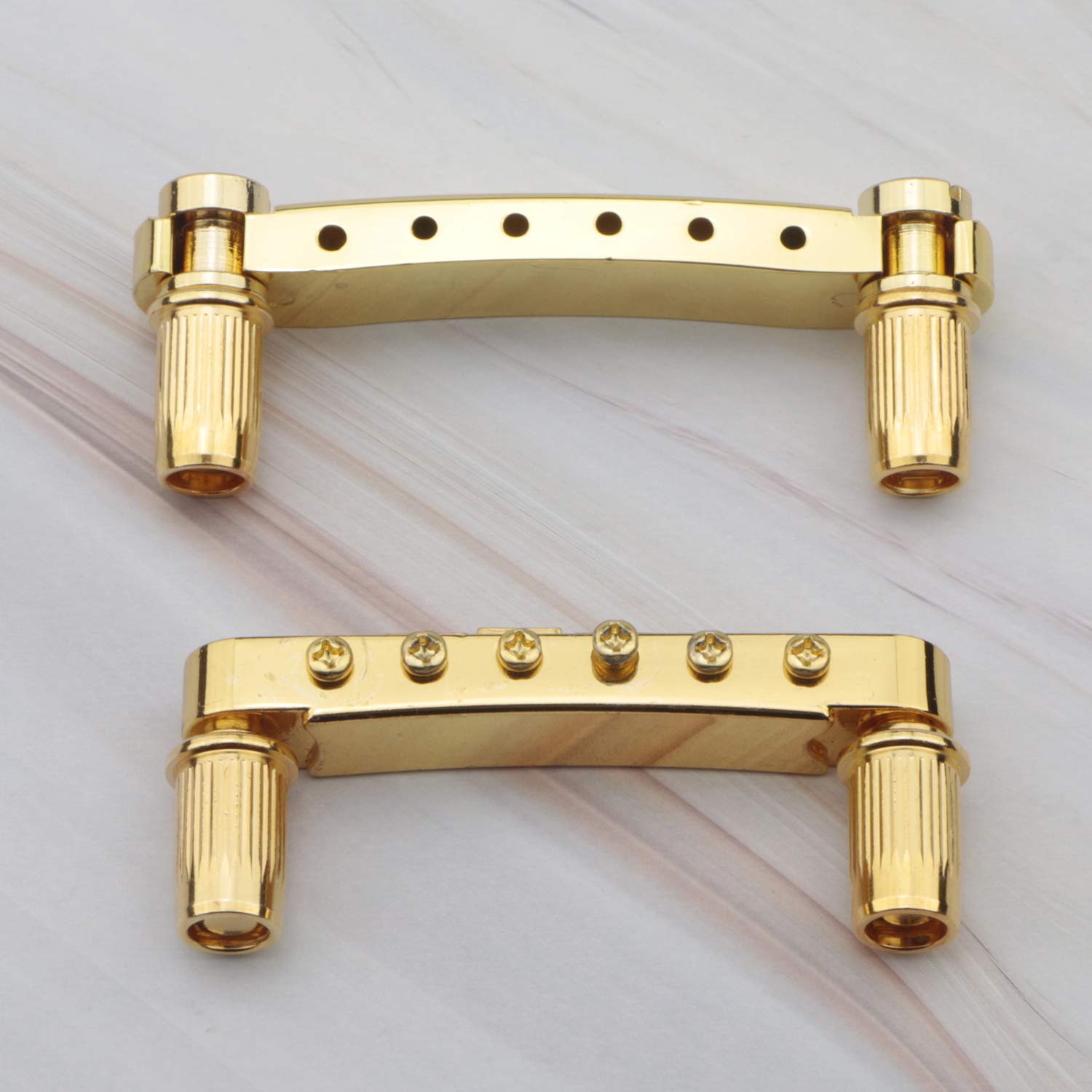 Swhmc Gold Electric Guitar Tune-O-Matic Roller Saddle Bridge & Tailpiece with Studs Set for Les Paul LP SG Style Electric Guitar