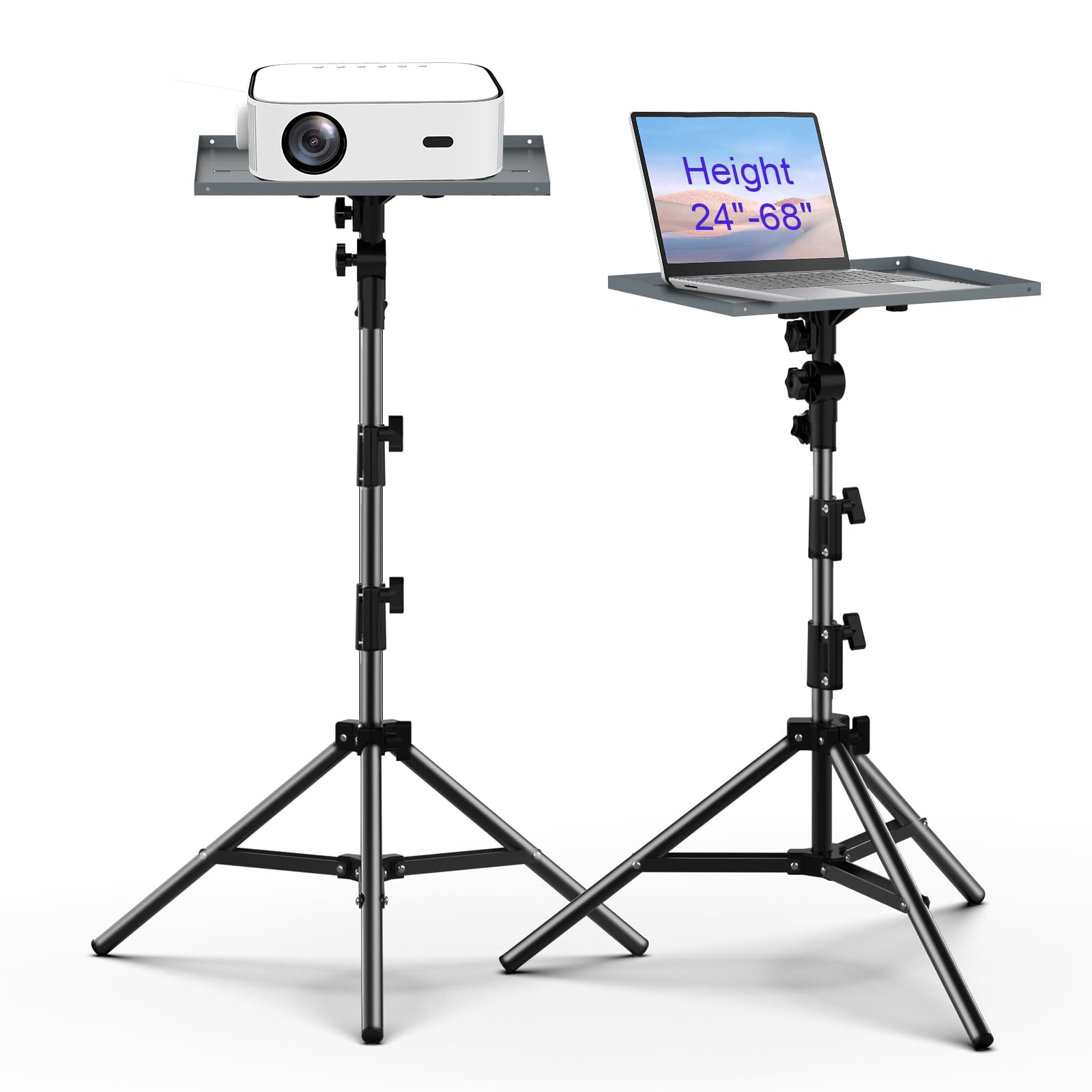 TOWOND Projector Tripod Mount, Portable Laptop Tripod Adjustable Height 24 to 68 Inch for DJ Equipment, Music Stand, Laptop Floo