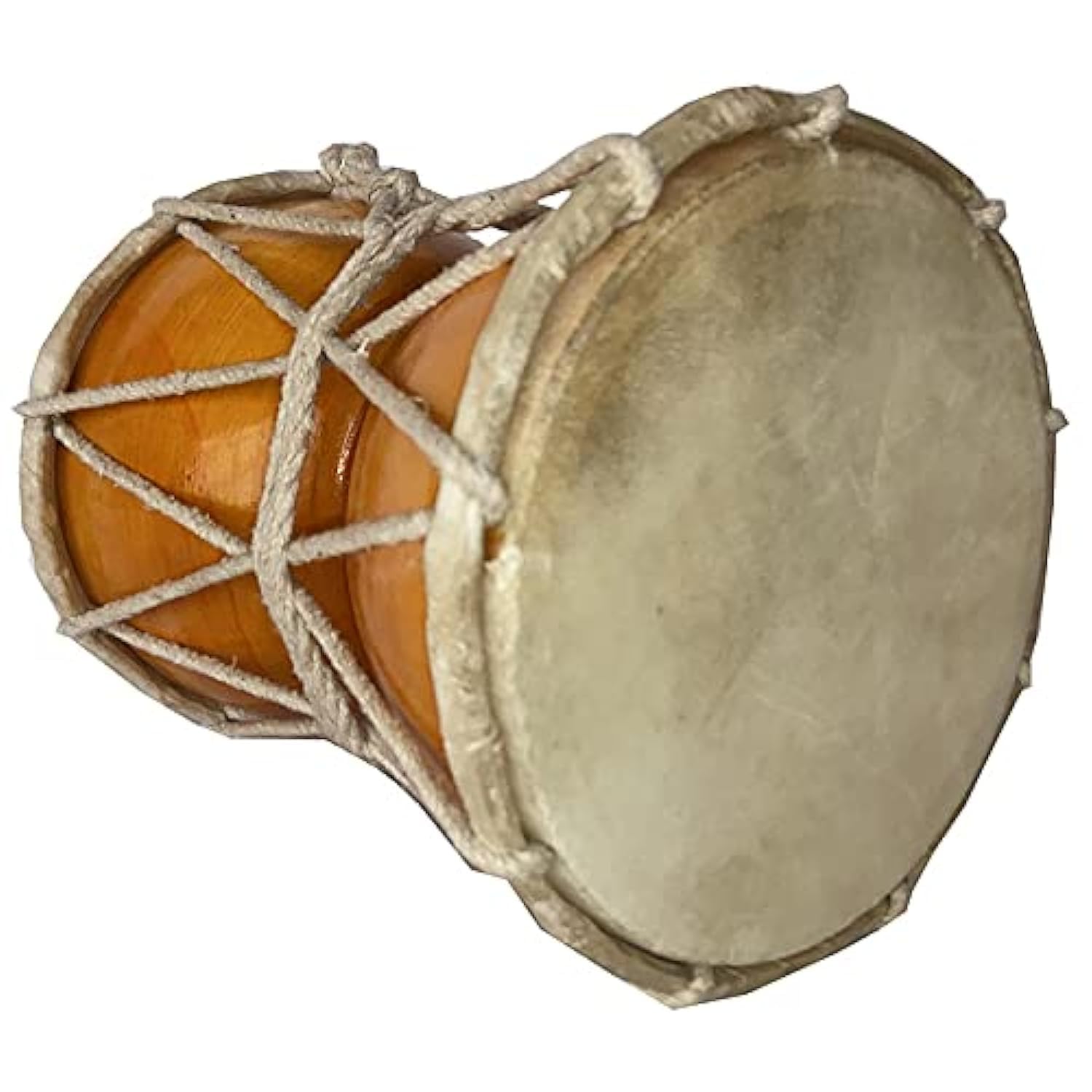 Gt Manufacturers Damru Percussion Indian Music Instrument Damaru Folk Bhajan Kirtan Pooja (Brown)