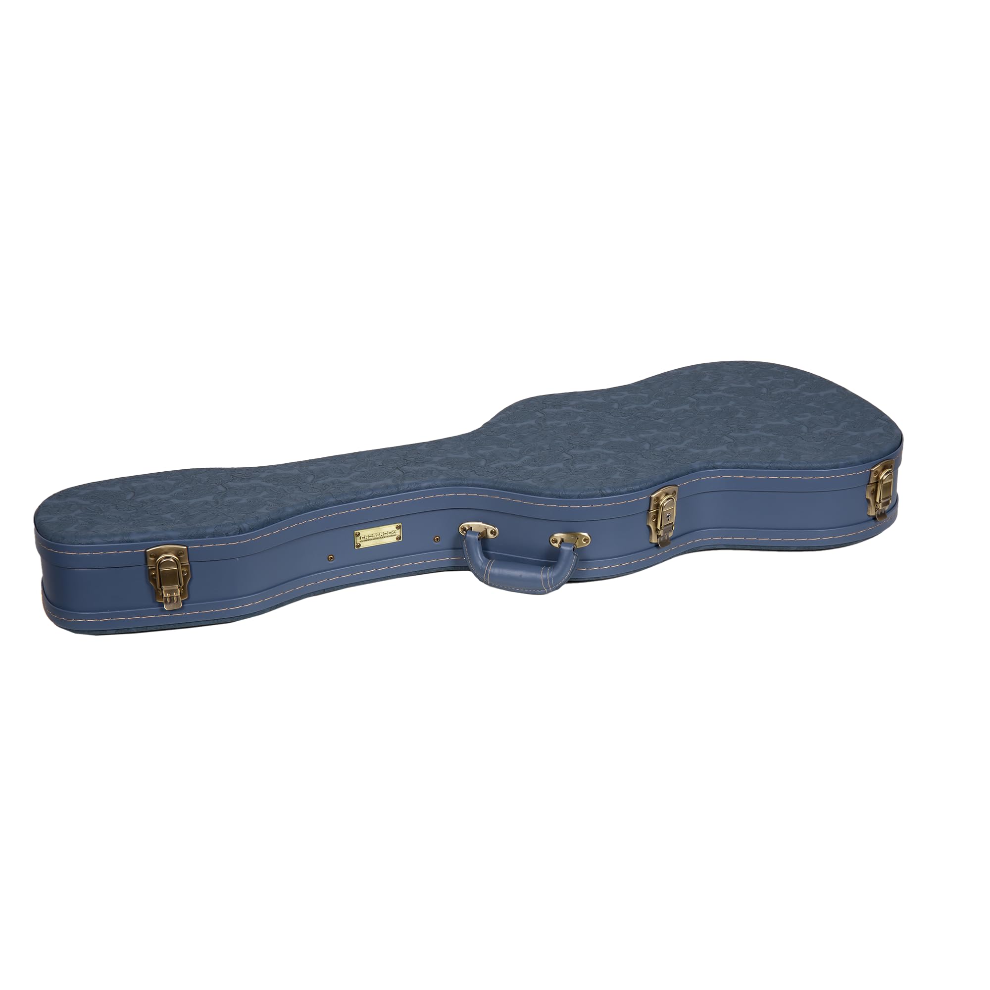 Crossrock Relief Series Electric Guitar Case for Telecaster & Stratocaster Style | Carved Smoke Blue Finish, Monochrome Blue Vel