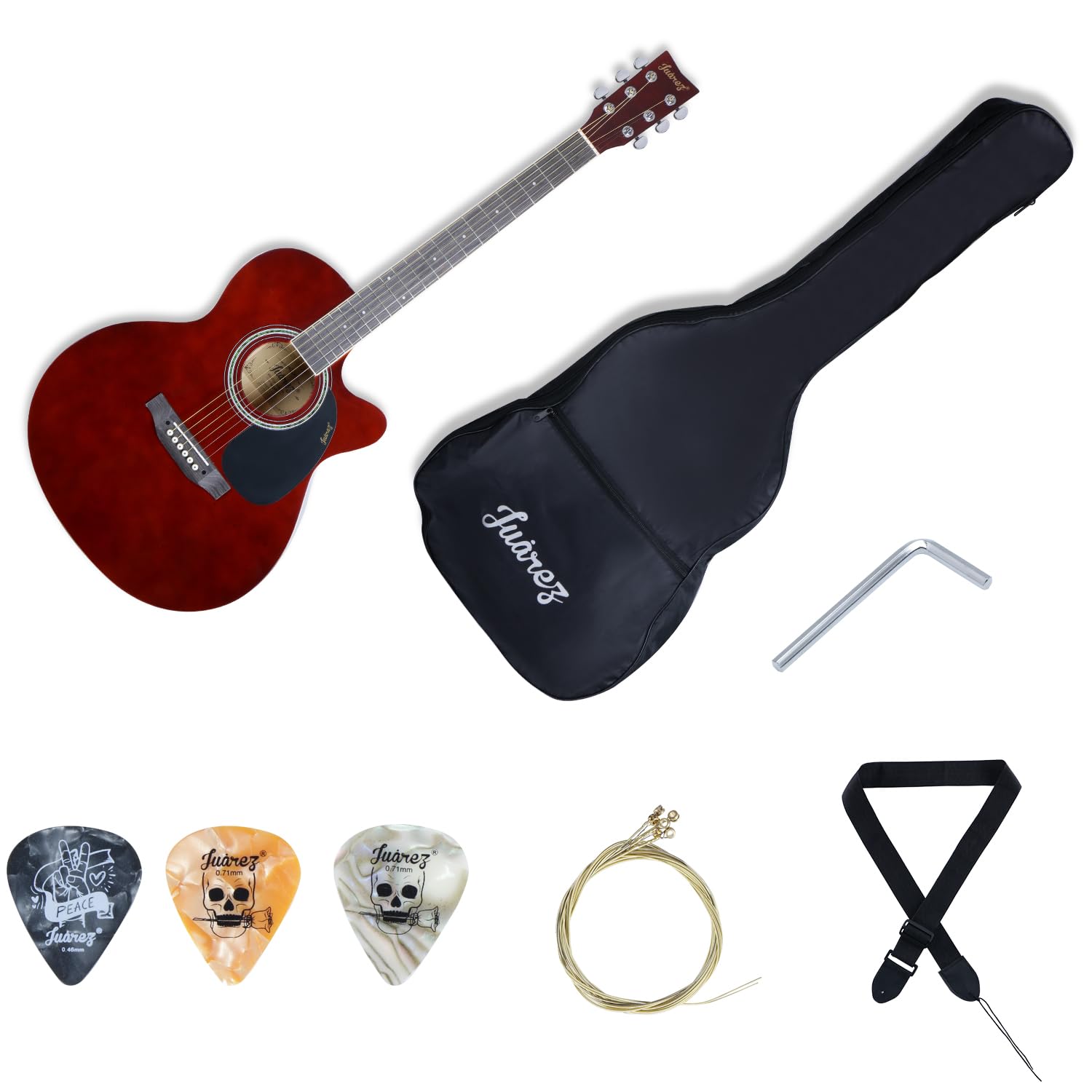 Juarez Jrz40C/Brn-Eq Engineered Wood Guitar - Enhanced Sound With Truss Rod, Bag, Strings, Strap, Picks, And Eq-7545R Brown
