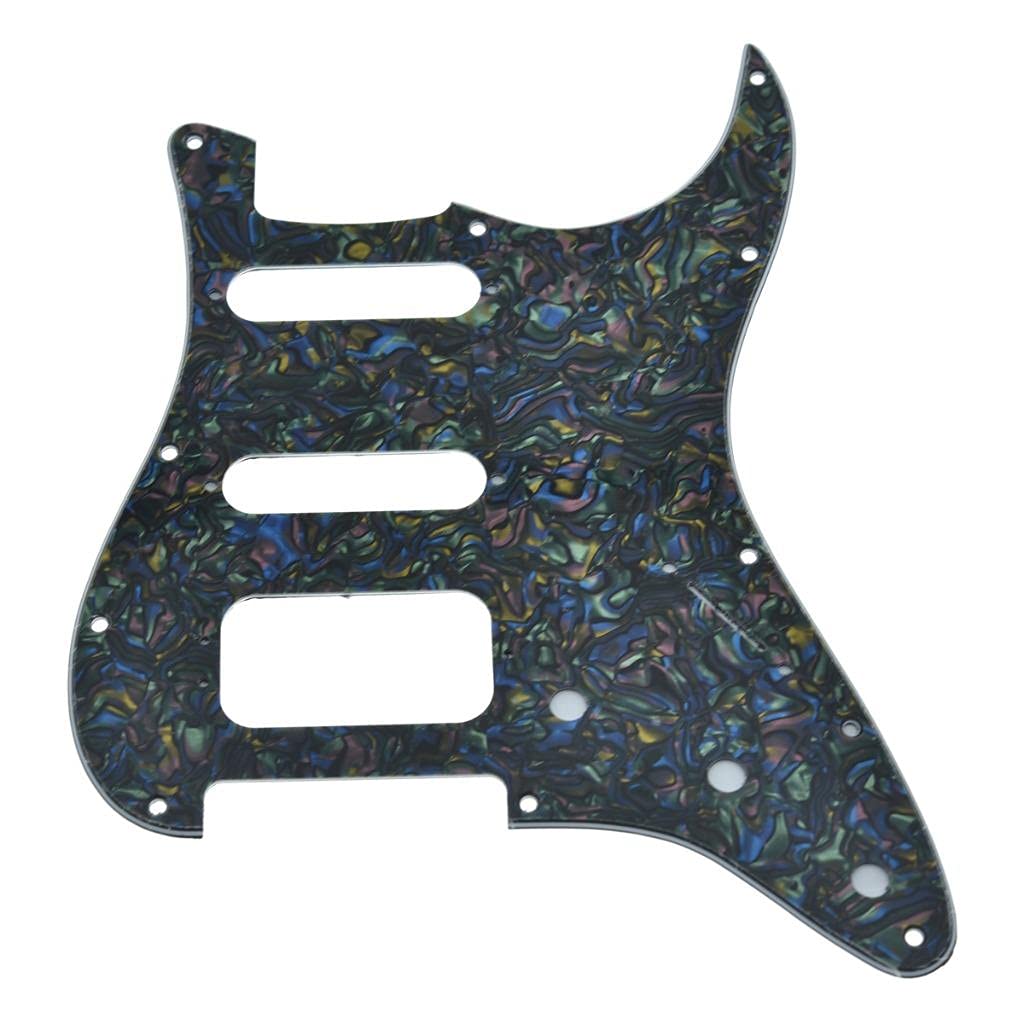 Dopro 11-Hole Strat Hss Guitar Pickguard 3-Screw Humbucking Pickup Mount For American Fd Stratocaster Abalone Pearl