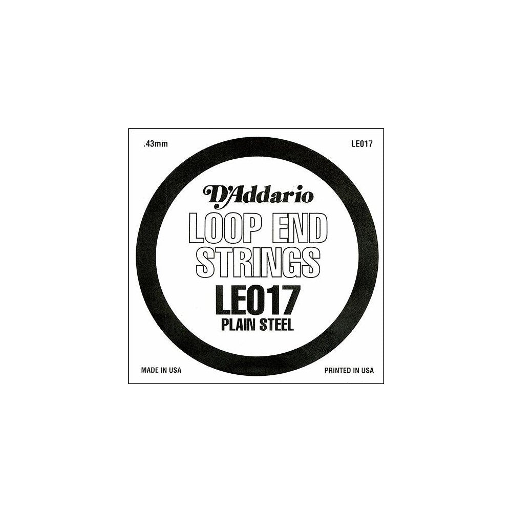D'Addario Le017 Plain Steel Loop End Single String, .017