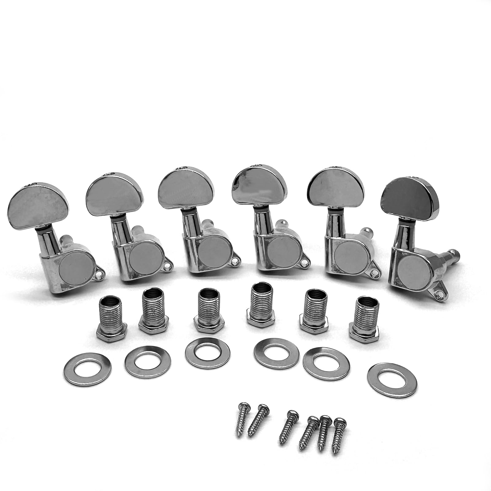 Harpfeas 6 Pieces 6R Guitar Tuner Pegs,Big Semicircle Sealed Guitar Tuning Pegs Tuners Machine Heads,For Acoustic Or Electric Gu