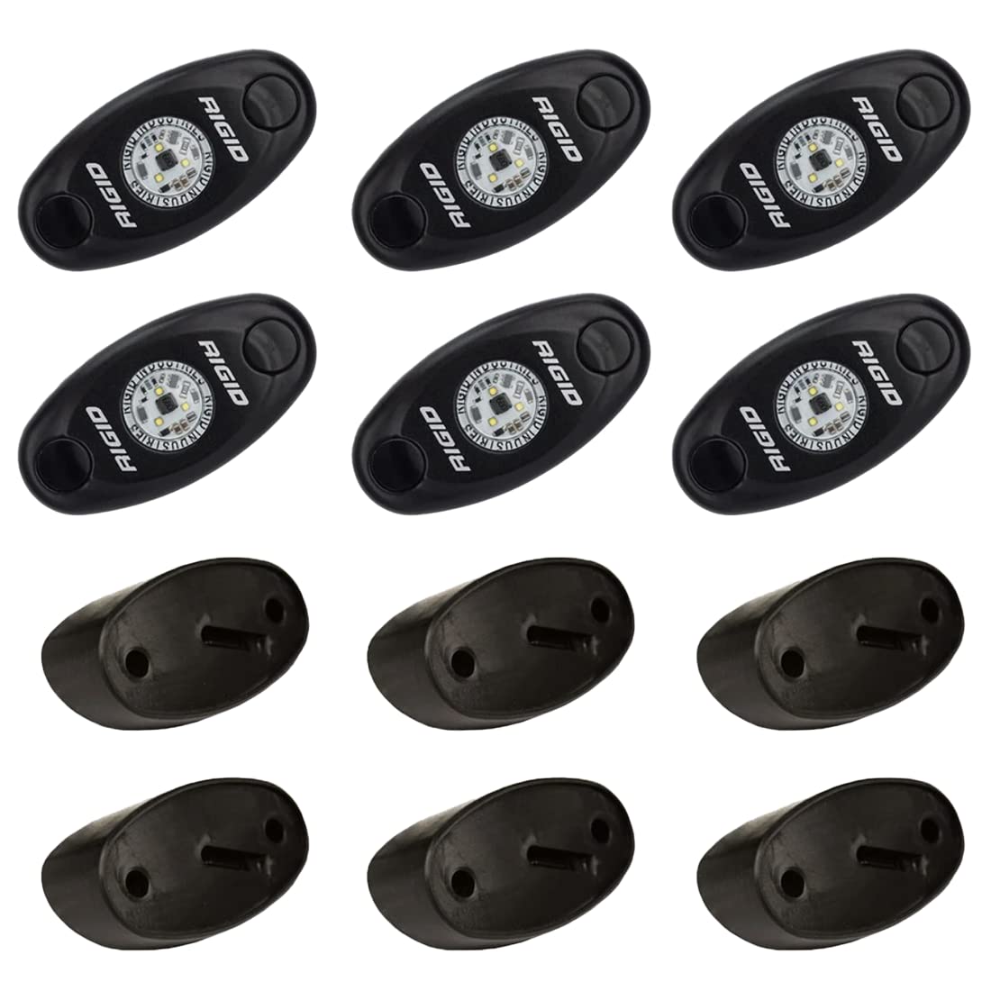 Rigid Industries - Amber Rock Light Kit, Set Of 6