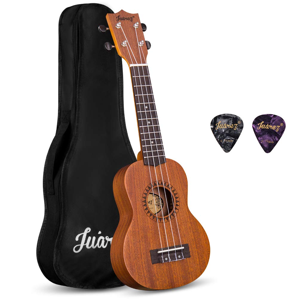 Juarez JRZ21UK 21 Soprano Ukulele Kit, AQUILA Strings, Sapele Body, Rosewood Fingerboard, Matte Finish, with Bag and Picks, Natu