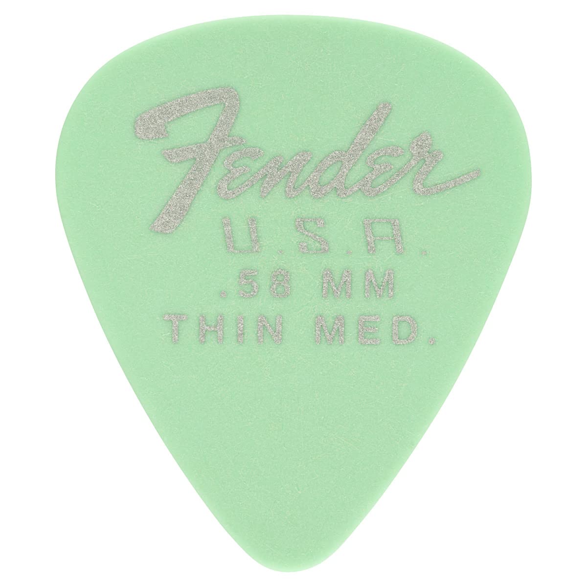 Fender Dura-Tone Delrin Guitar Picks 351 Shape, Surf Green, 0.58Mm, 12-Pack