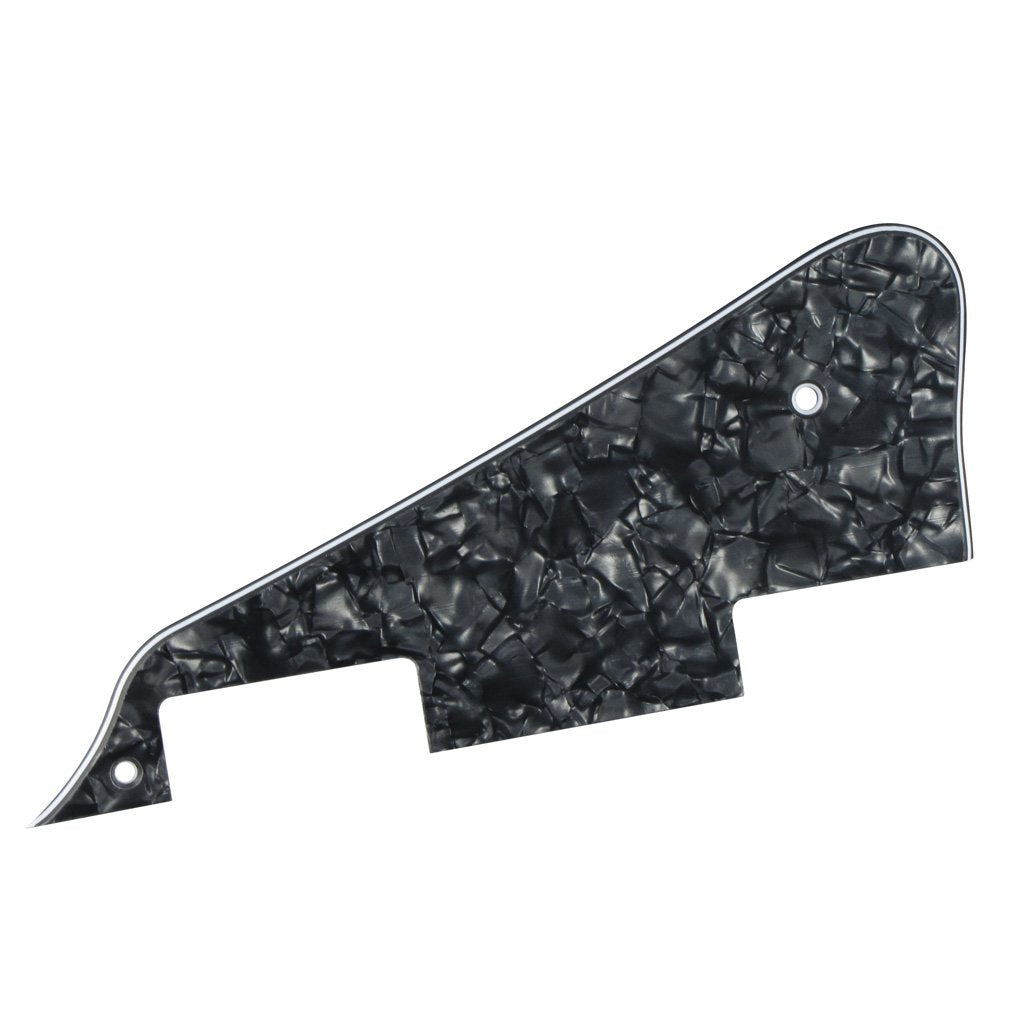 FLEOR 4Ply Black Pearl Pickguard Back Plate Screws Set & Switch Ring & Truss Rod Cover Plate & Black Bracket Fit Gibson Les Paul