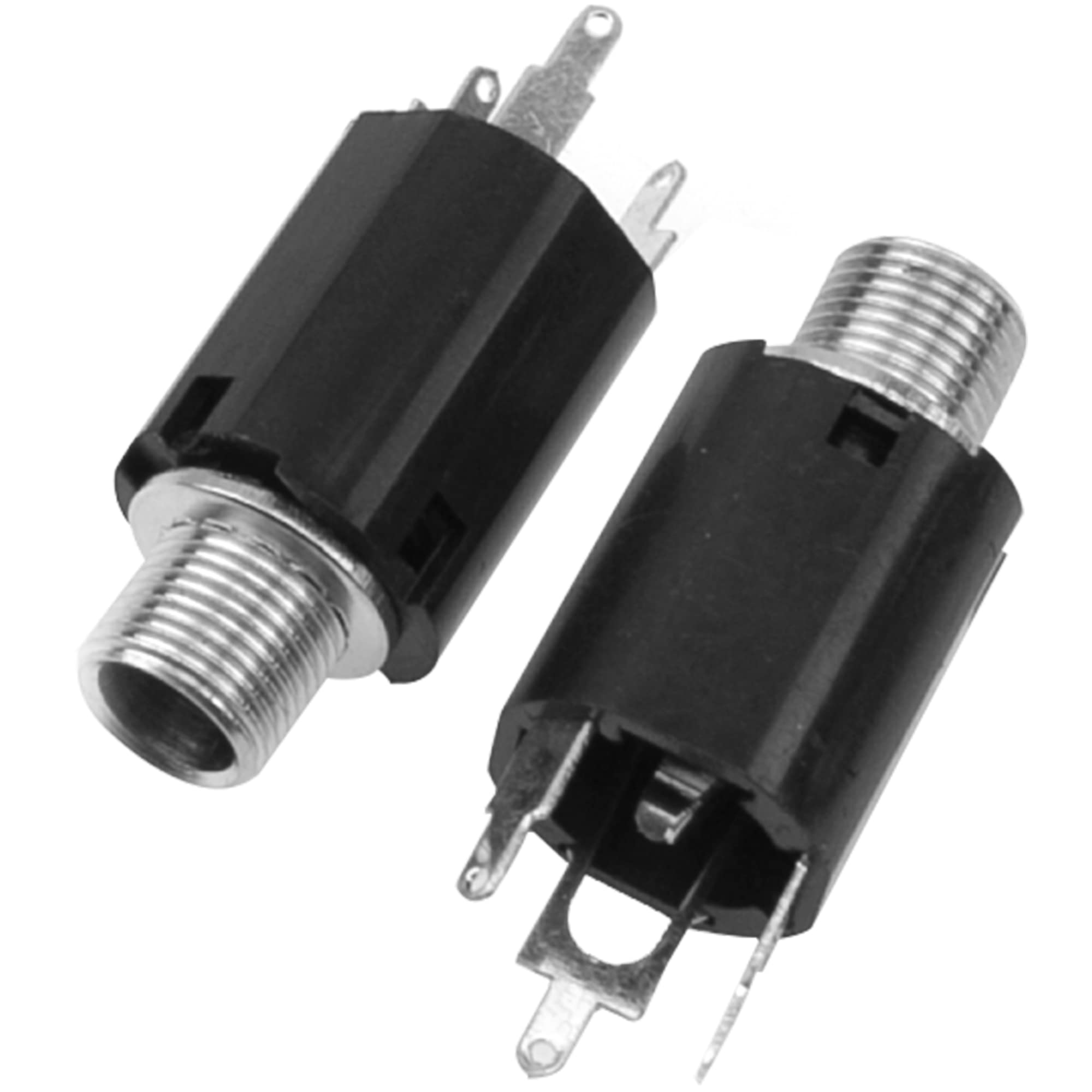 10Pcs Yootones 1/4'' Guitar Endpin Jack 6.35mm Input Compatible with Guitar EQ Pickup Output Guitar Parts Accessories (Black)