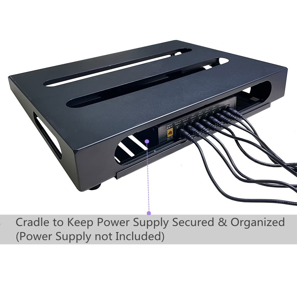 SOYAN 14'' x 10.6'' Guitar Pedal Board with Power Supply Cradle, Carry Bag Included (SPB-14S)