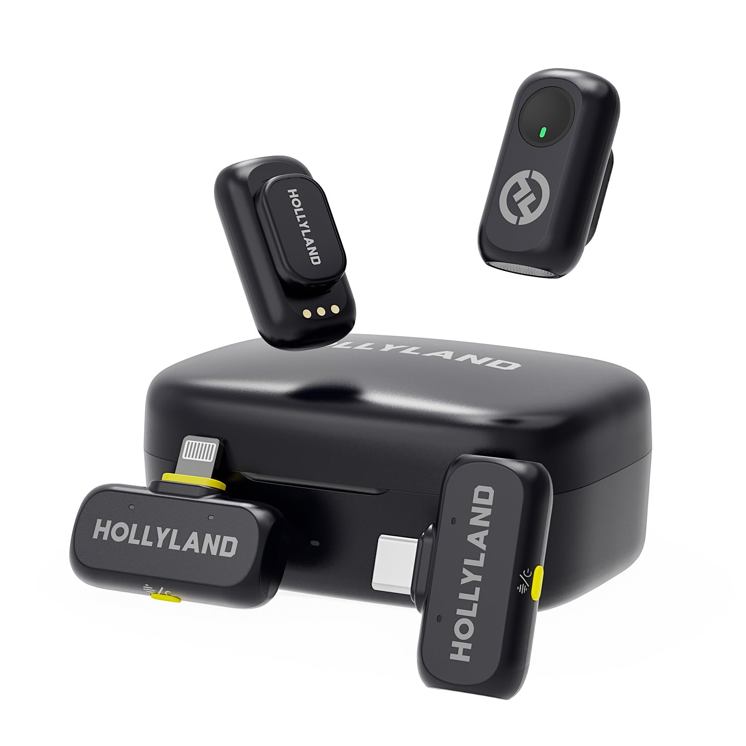 Hollyland Lark A1 Wireless Mini Microphone for iPhone & Android, 48kHz/24-bit, 3-Level Intelligent Noise Cancel, Microphone for 