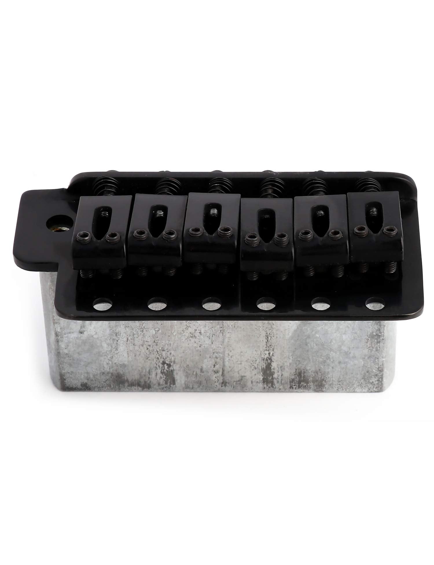 Metallor 6 String Electric Guitar Tremolo Bridge Zinc Saddles for Fender Strat Squier Style Guitar with Whammy Bar Black.