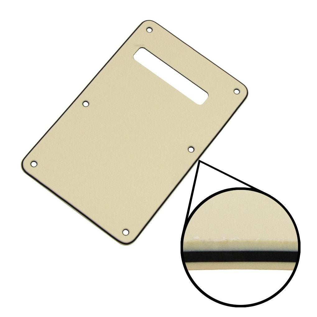 FLEOR 3Ply Cream SSS 8 Hole StratPickguard Guitar Backplate Tremolo Cavity Cover with Screw for Vintage ST Style Guitar Parts