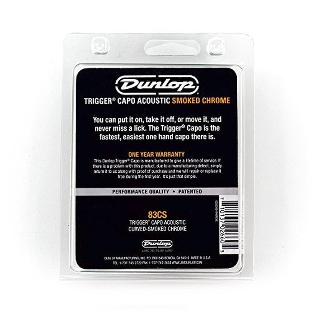Dunlop Acoustic Trigger, Curved, Smoked Chrome Guitar Capo (83CB)