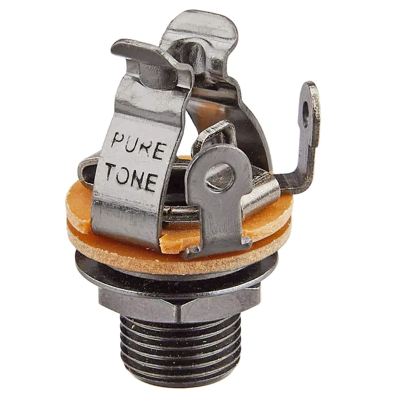 Pure Tone Multi-Contact 1/4 inch Mono Output Jack | Black Nickel | Dual Tension Grounds & Dual Positive Tips for Optimal Signal,