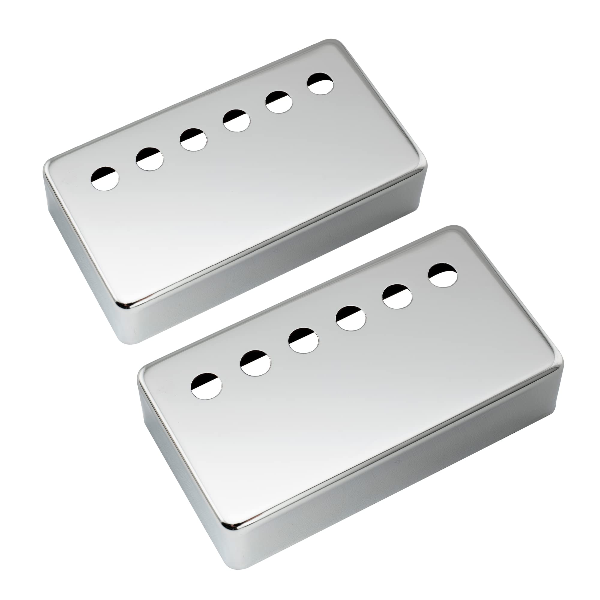 Musiclily Pro 49.2mm Nickel Silver Alloy Humbucker Pickup Covers Set for American made Electric Guitar, Chrome (Set of 2)