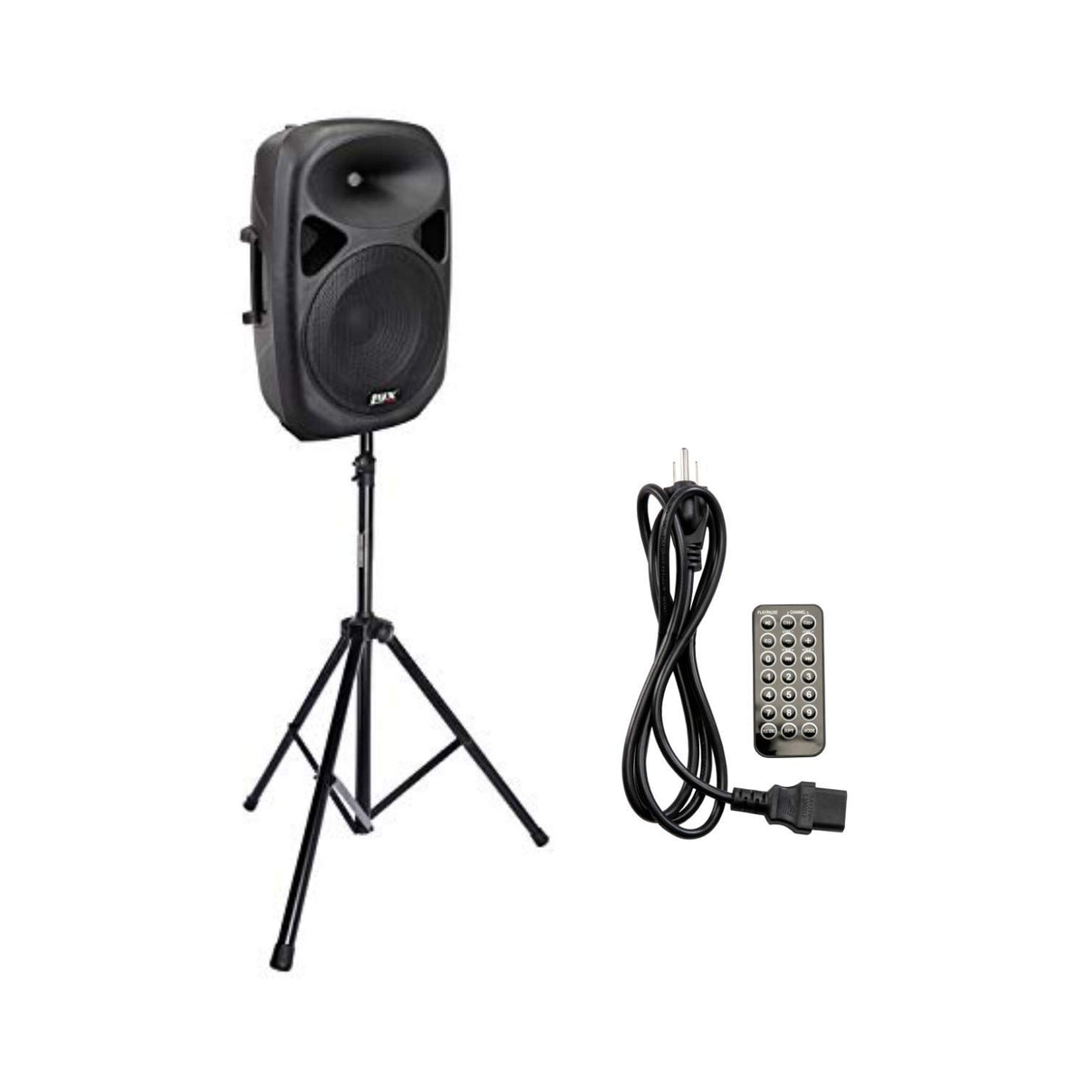 Lyxpro Spa12 12'' Portable Pa Speaker System With Metal Tripod Stand Combo Kit Power Active Powerful Amplifier Equalizer Bluetoo