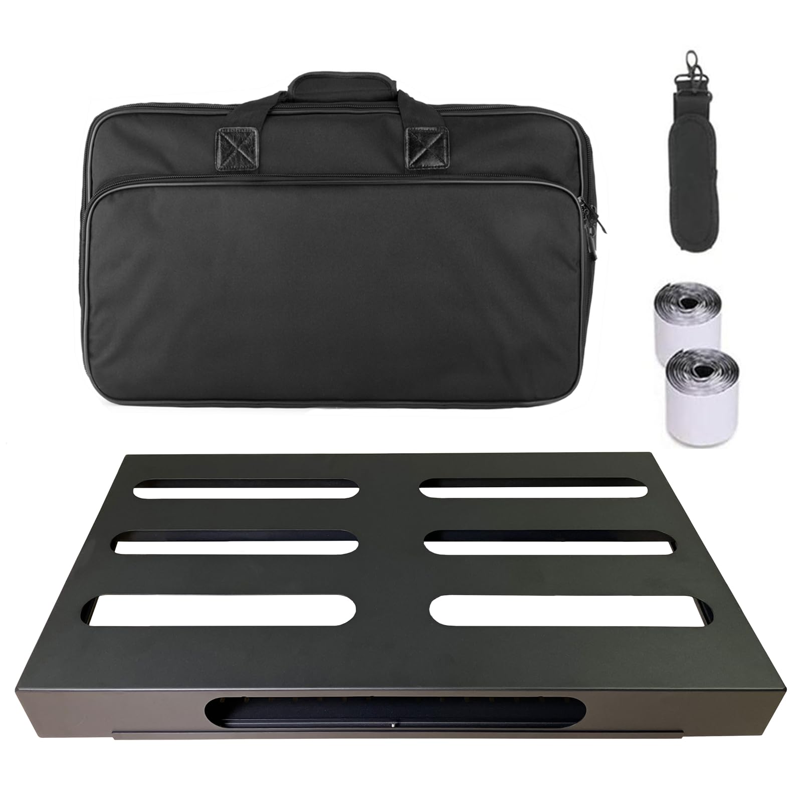 GOKKO Guitar Pedal Board 22  x 12.6  Guitar Pedalboard with Gig Bag and Mounting Tape (Build-in Power Supply Bracket)