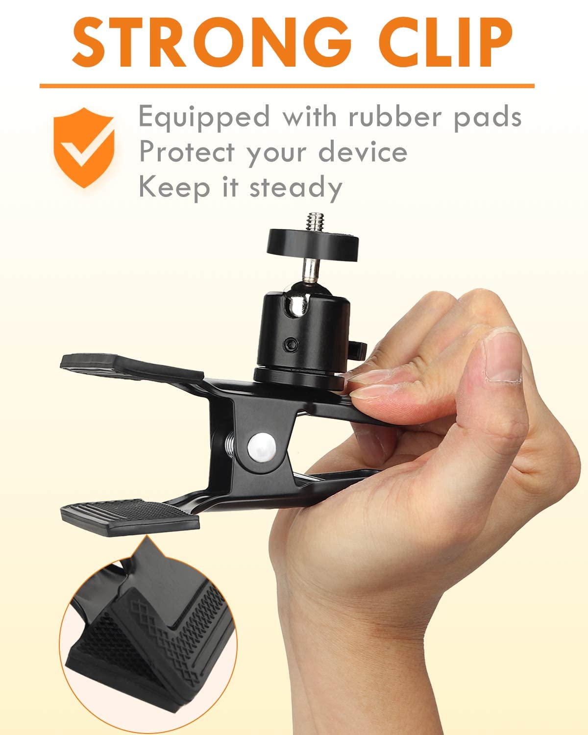 LMS Guitar Head Phone Holder Cell Phone Stand Clamp Phone Mount with 1/4 Ball Head Adapter Universal Guitar Head Clip for Bass U