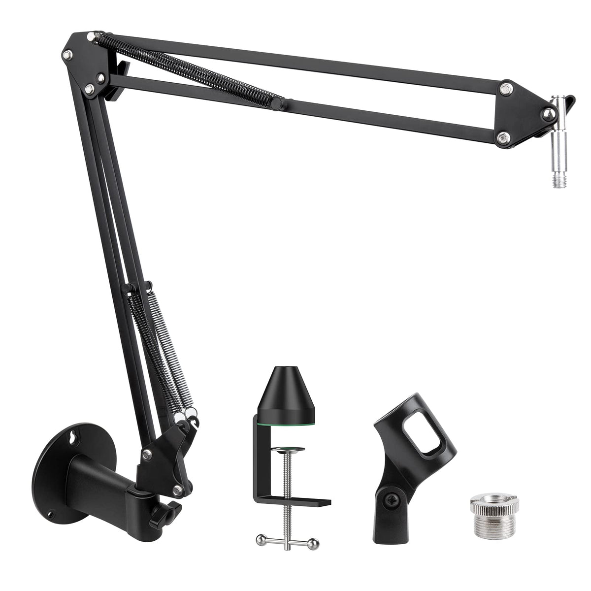 Sunmon Microphone Wall Mount And Metal Table Mounting Clamp, Universal Microphone Boom Arm Stand Compatible With Hyperx Quadcast